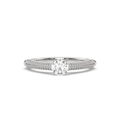 SolitaireKart Elegant 1.090 Ct F VS1 Brilliant Round Cut Lab Grown Diamond Engagement Ring