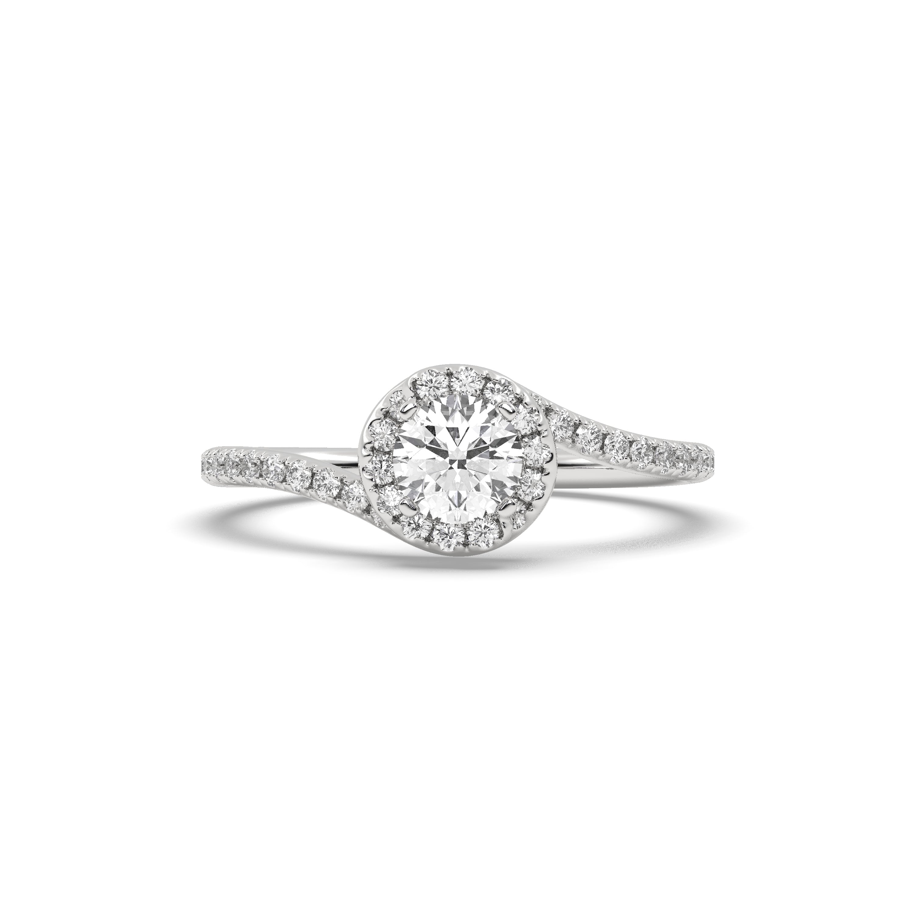 White Gold Studded 1.19 Carat Lab Grown Diamond Ring-G Color VS2 Clarity.