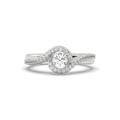 SolitaireKart Brilliant 0.898 Carat F VVS2 Lab Grown Diamond Engagement Ring in White Gold