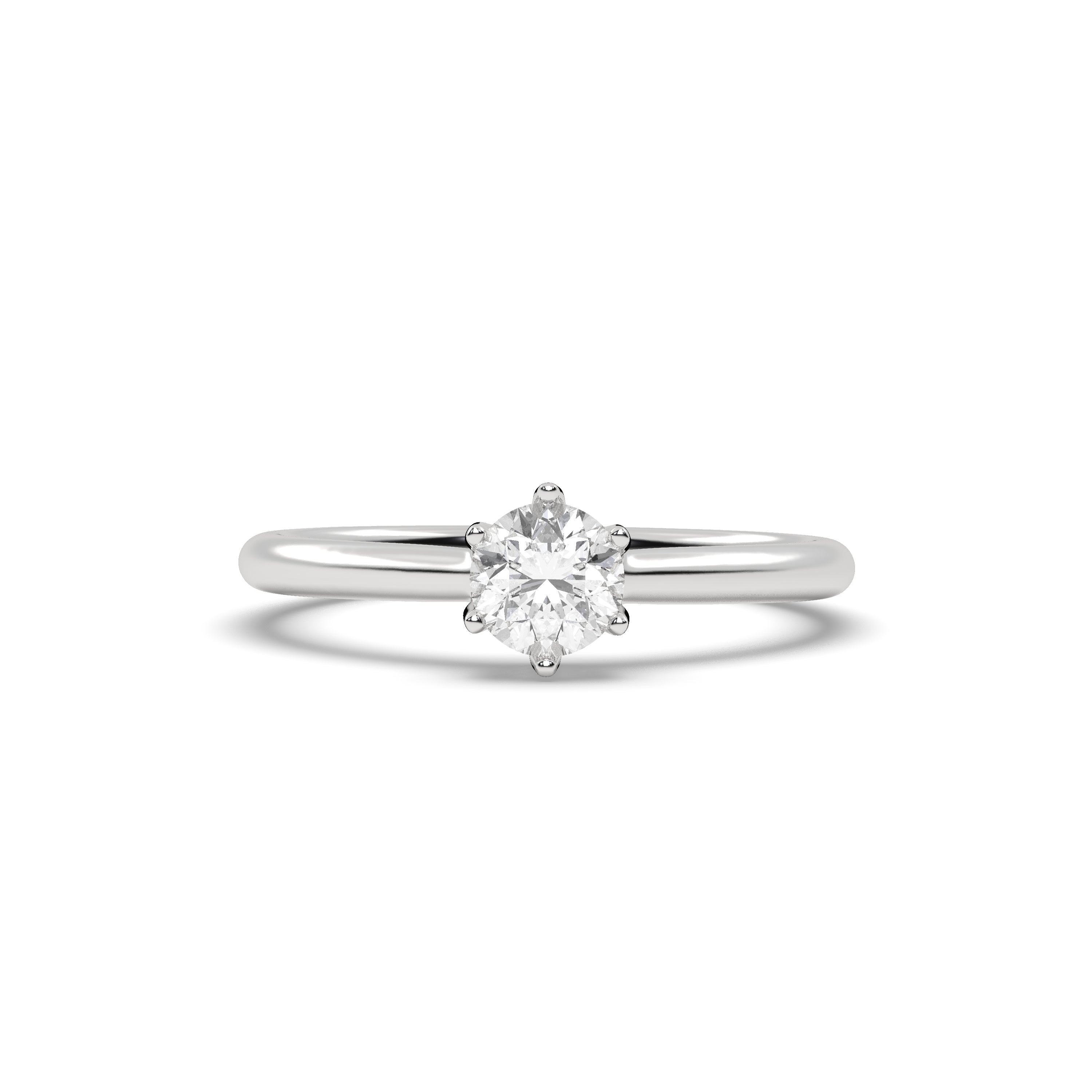 White Gold Studded 0.61 Carat Lab Grown Diamond Ring-E Color VS2 Clarity.
