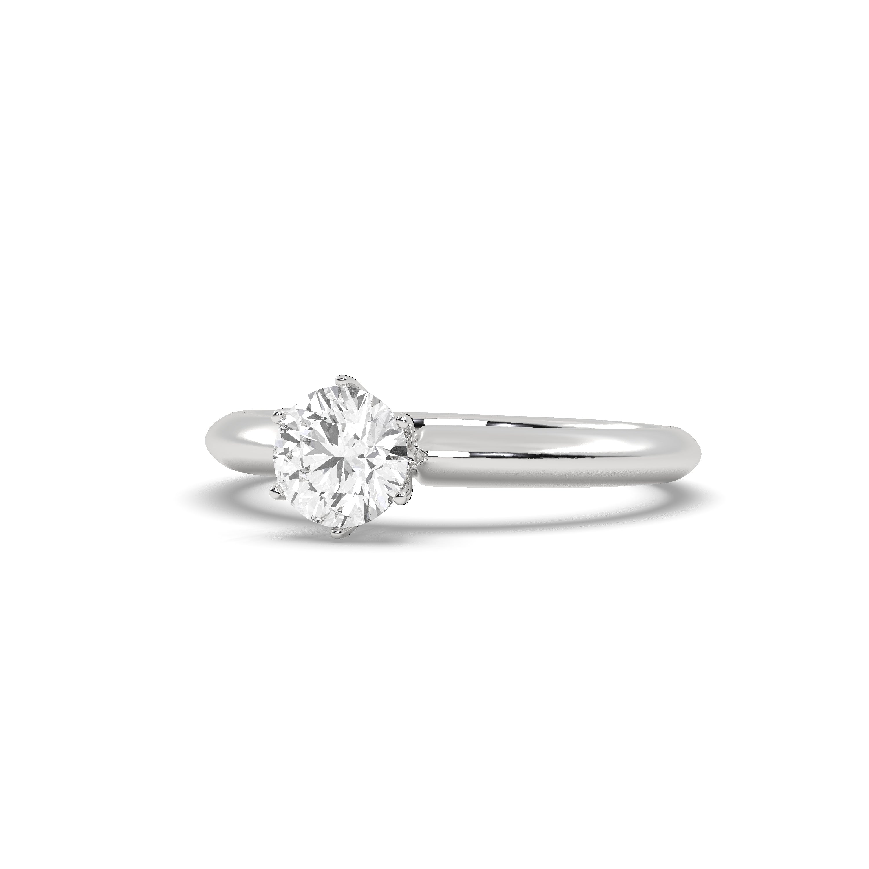 White gold Studded 0.61 Carat Lab Grown Diamond Ring-F Color VS1 Clarity.