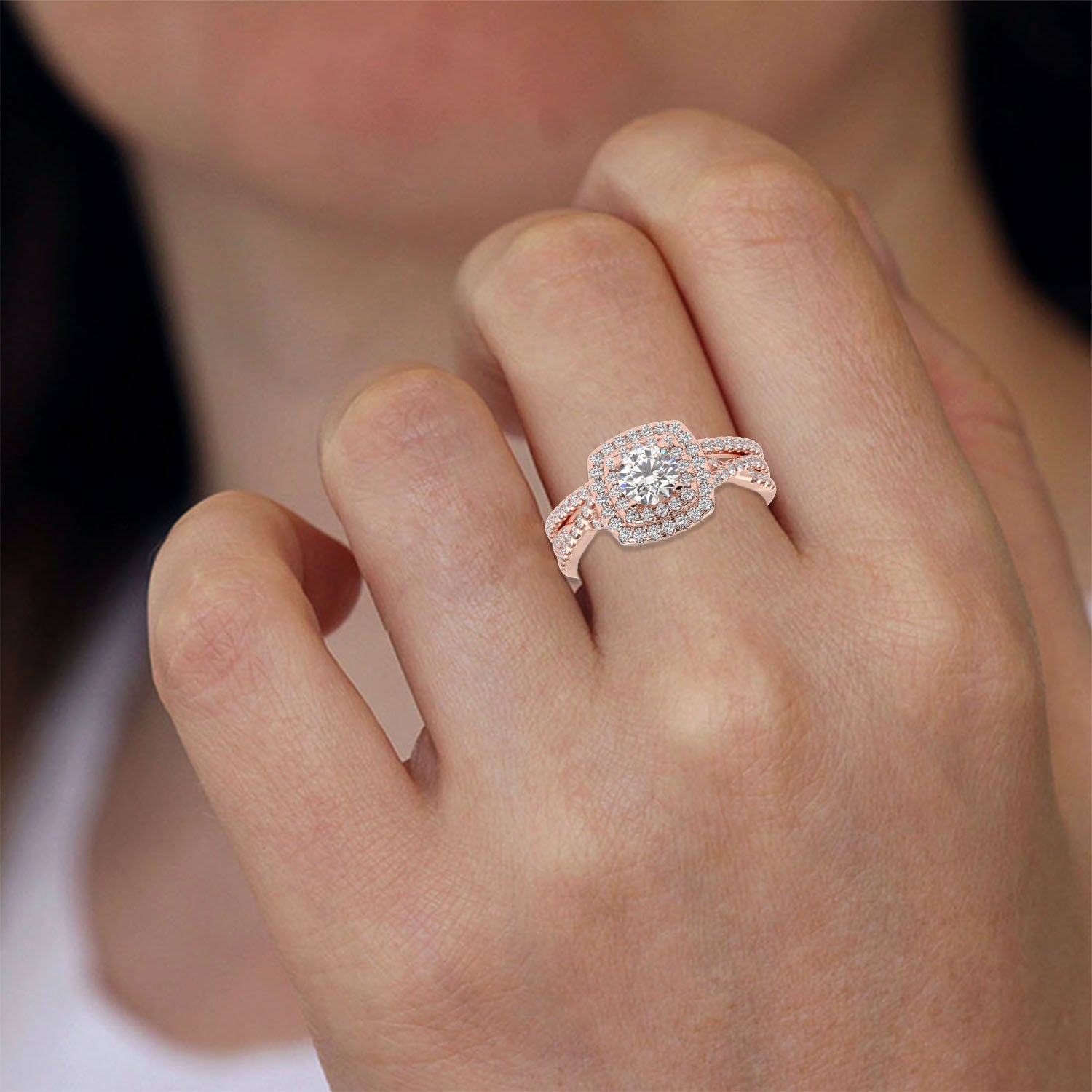 Buy 0.96Ct H VS1 Natural Diamond Ring | SolitaireKart