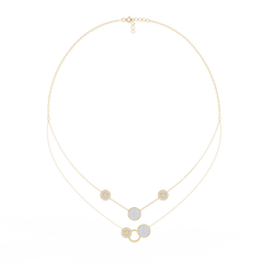 Solitairekart 0.44ct Layered Circle Natural Diamond Necklace- GH Color, SI Clarity