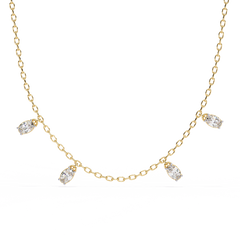 Solitairekart 1.45ct Four Bezel Set Oval Cut Natural Diamond Necklace - J Color, VS1 Clarity