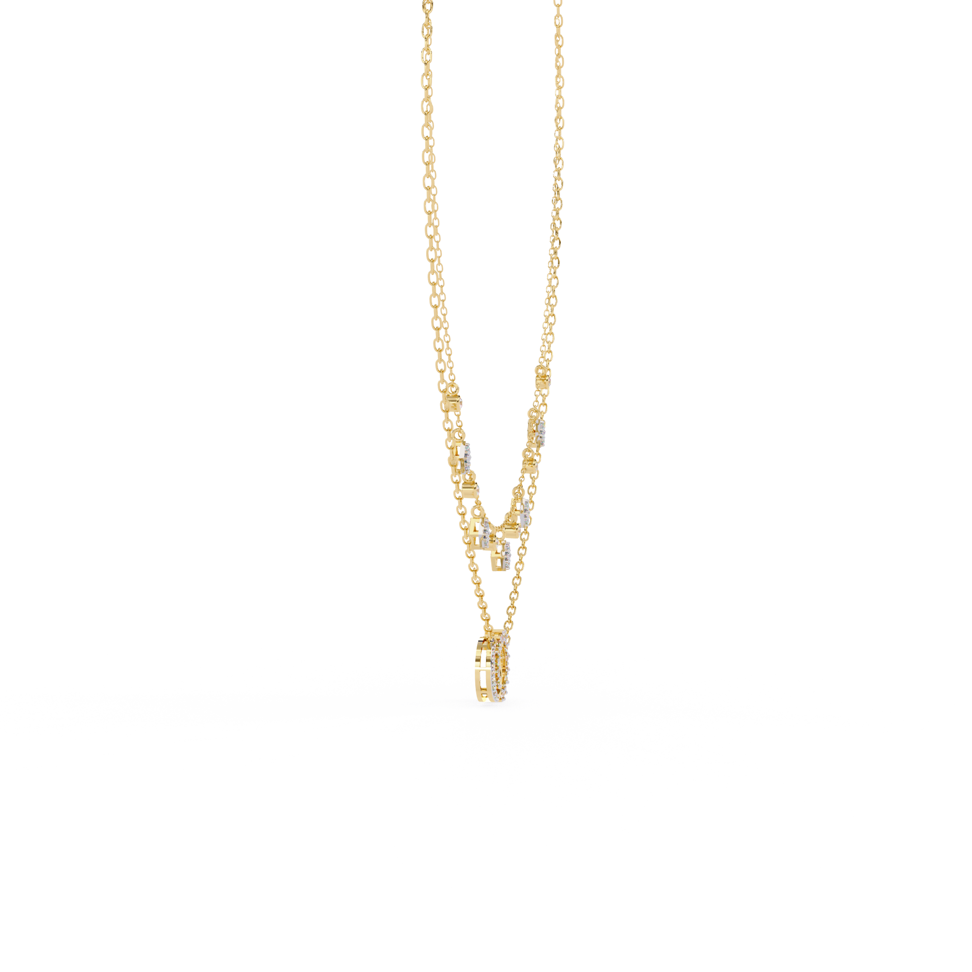 Solitairekart 0.28ct Multi-Strand Lab Grown Diamond Dangle Necklace