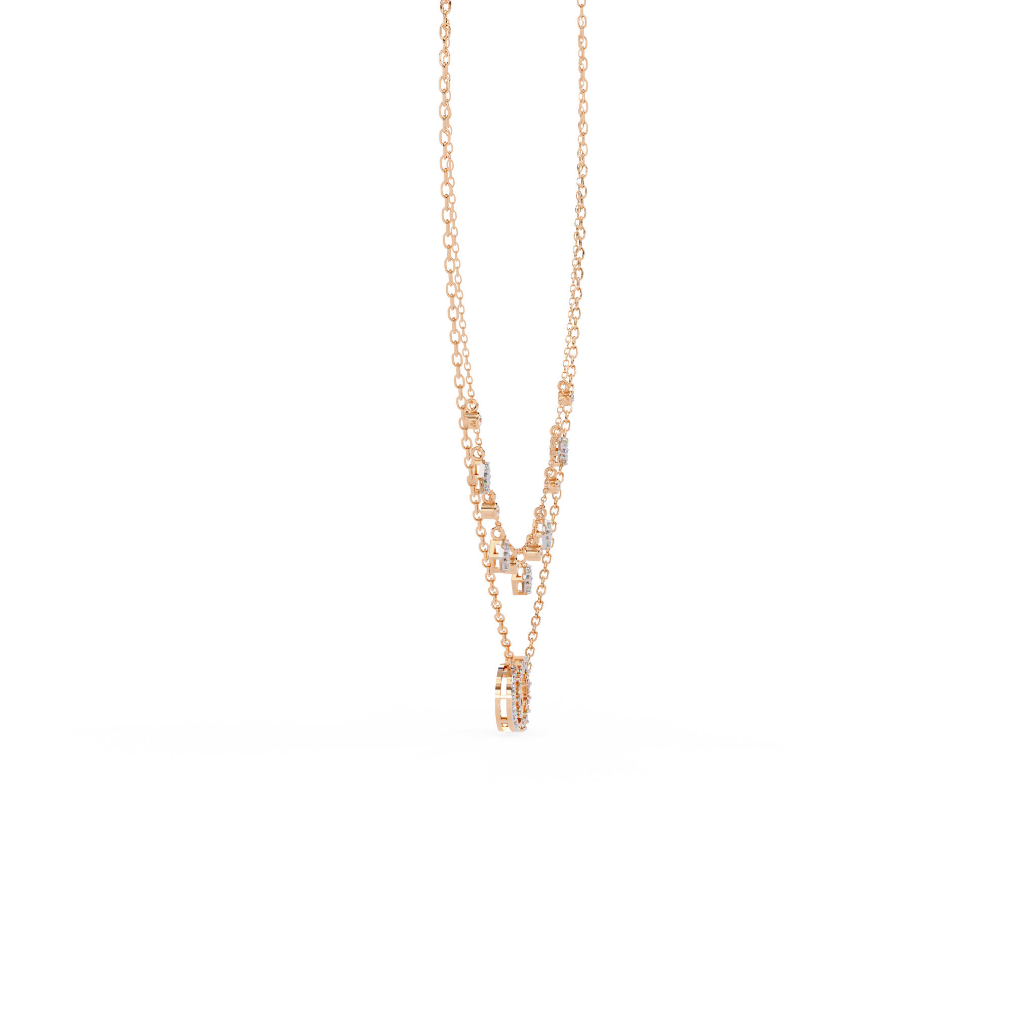 Solitairekart 0.28ct Multi-Strand Lab Grown Diamond Dangle Necklace