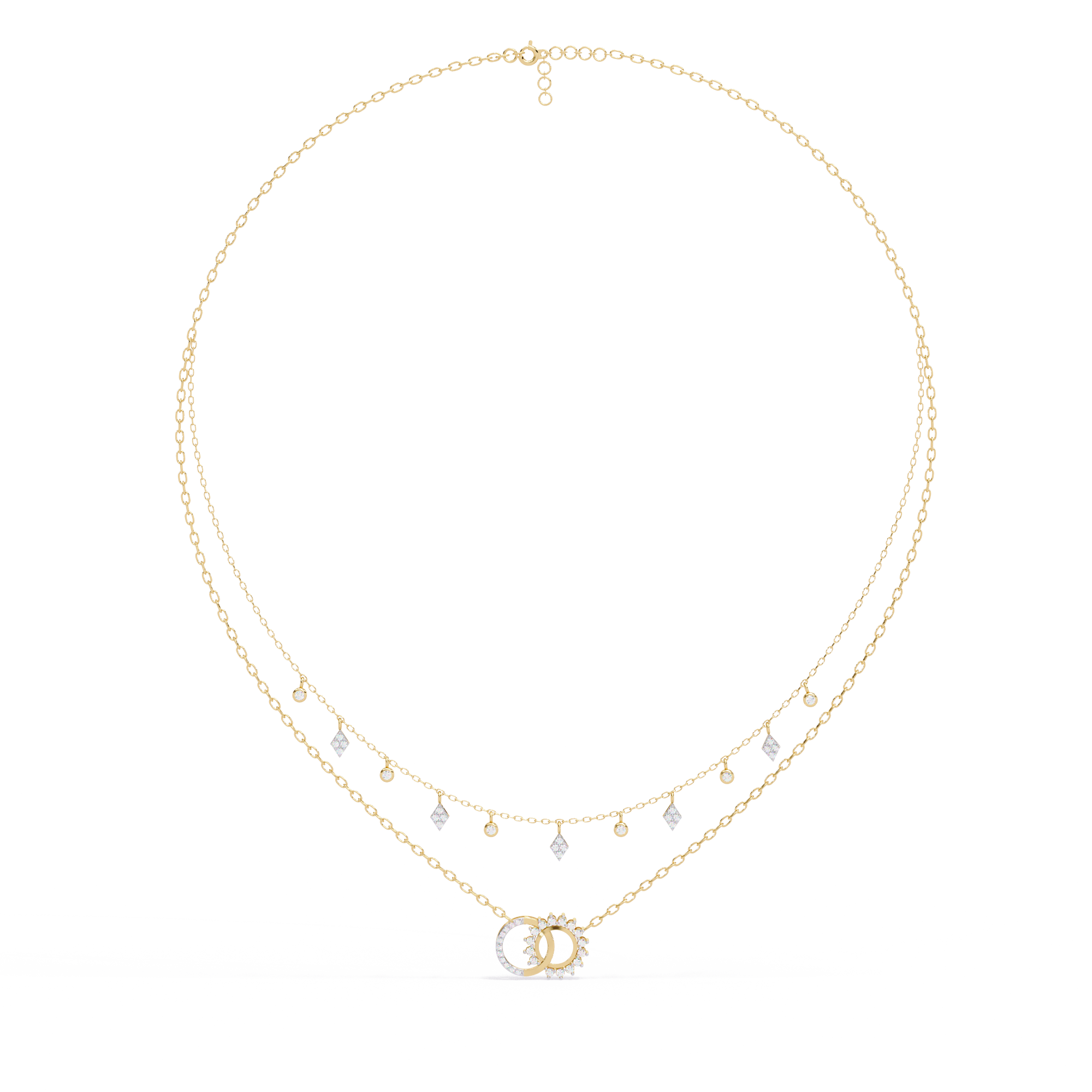 Solitairekart 0.28ct Multi-Strand Lab Grown Diamond Dangle Necklace