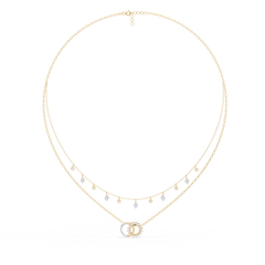 Solitairekart 0.28ct Multi-Strand Diamond Dangle Necklace- EF Color, VS Clarity