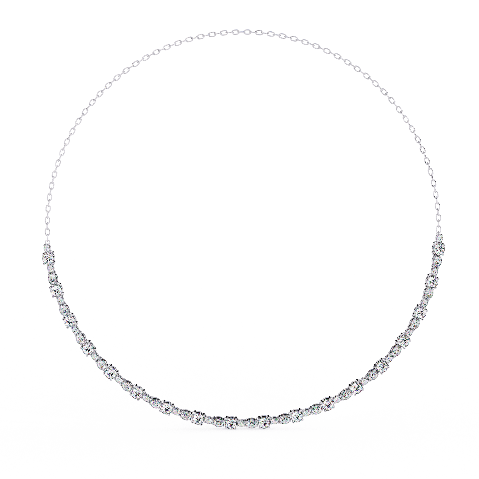 Solitairekart 3.25ct Graduated Lab Diamond Tennis Necklace