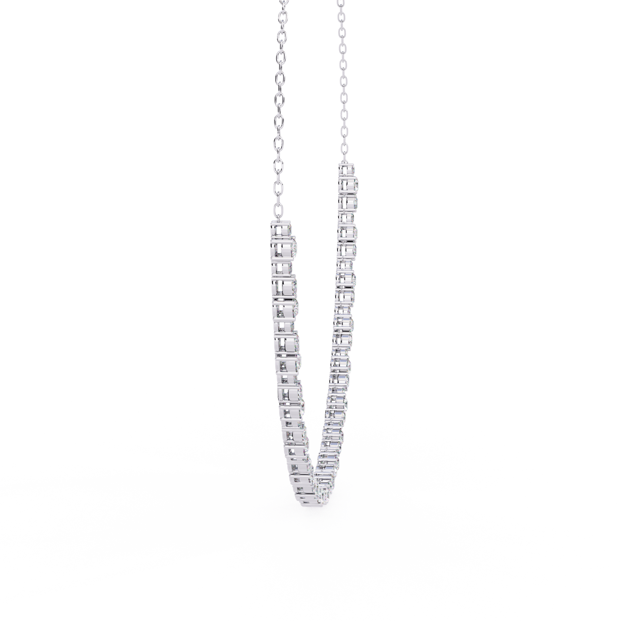 Solitairekart 3.25ct Graduated Lab Diamond Tennis Necklace