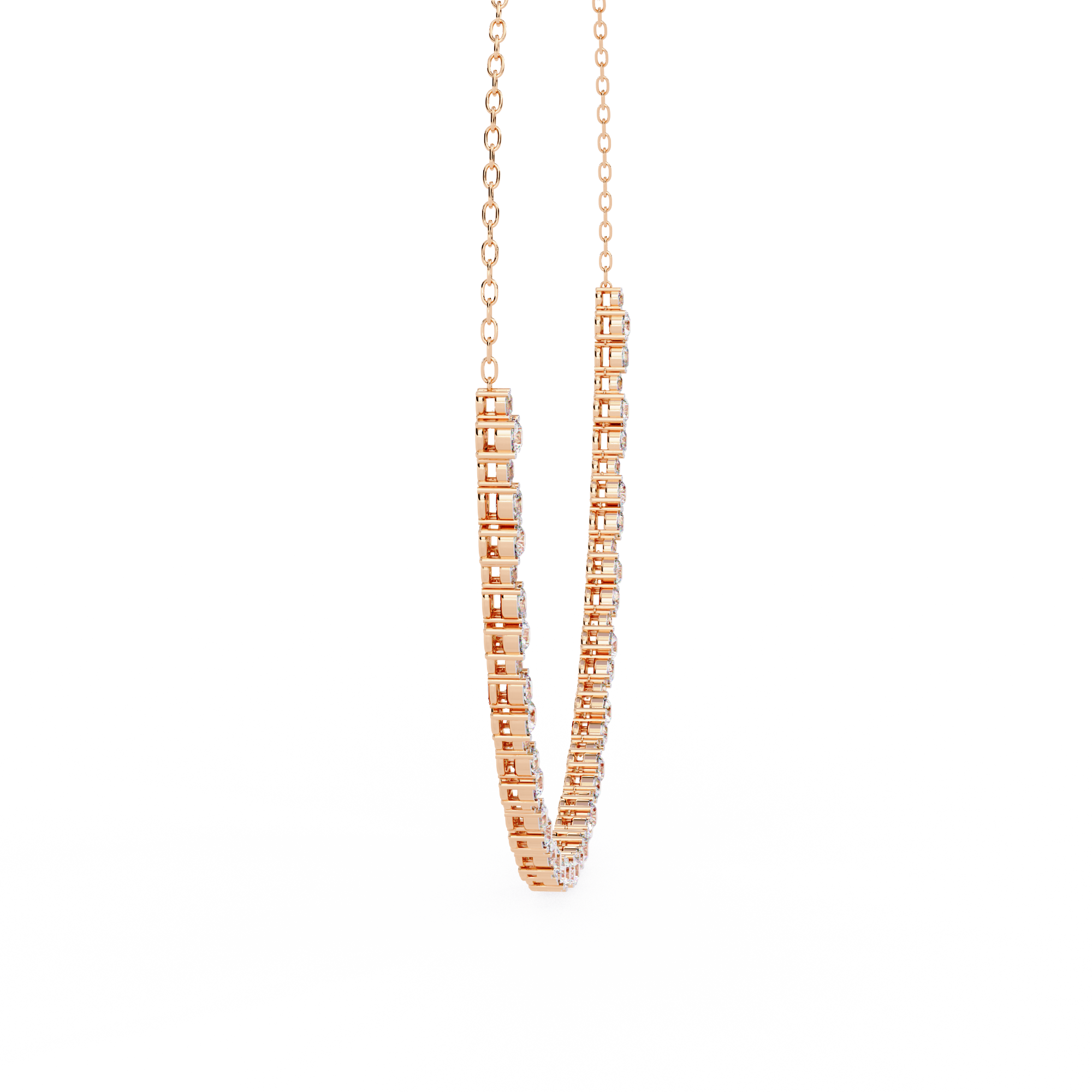 Solitairekart 3.25ct Graduated Lab Diamond Tennis Necklace