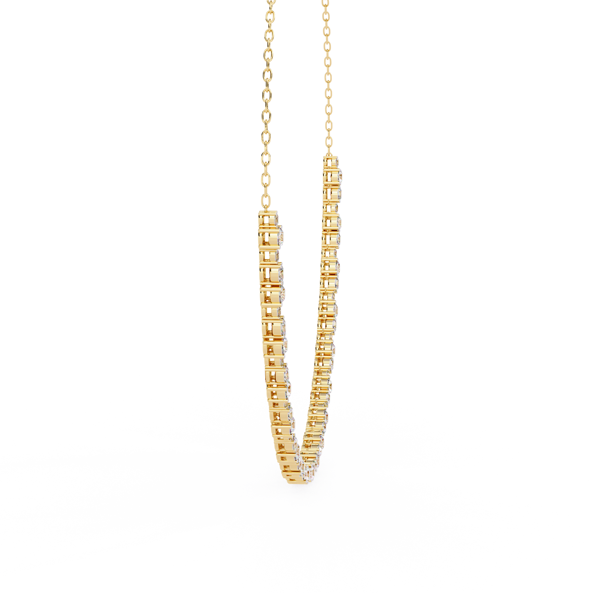 Solitairekart 3.25ct Graduated Lab Diamond Tennis Necklace