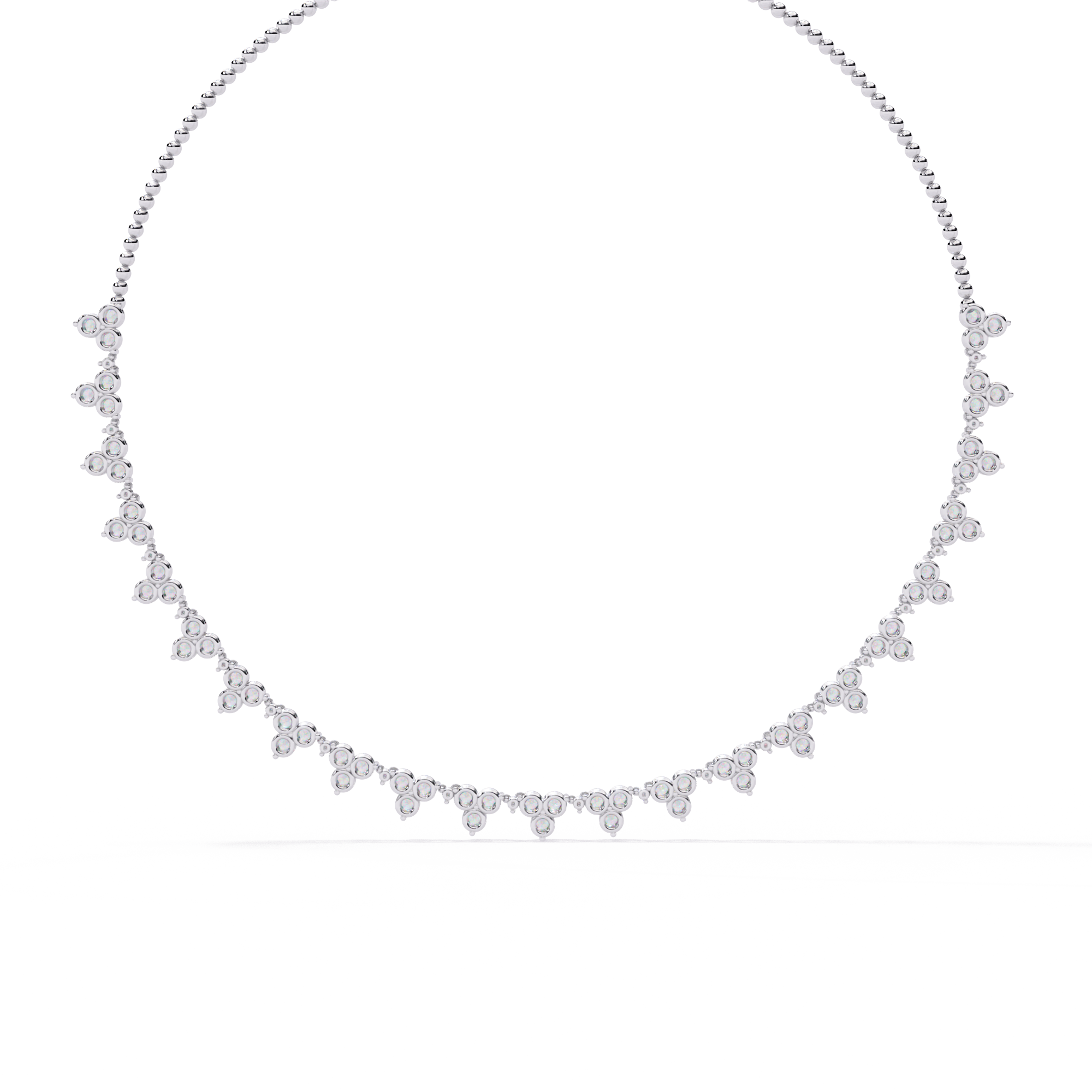 Solitairekart 2.14ct Floral Cluster Natural Diamond Necklace-HI Color, VS-SI Clarity