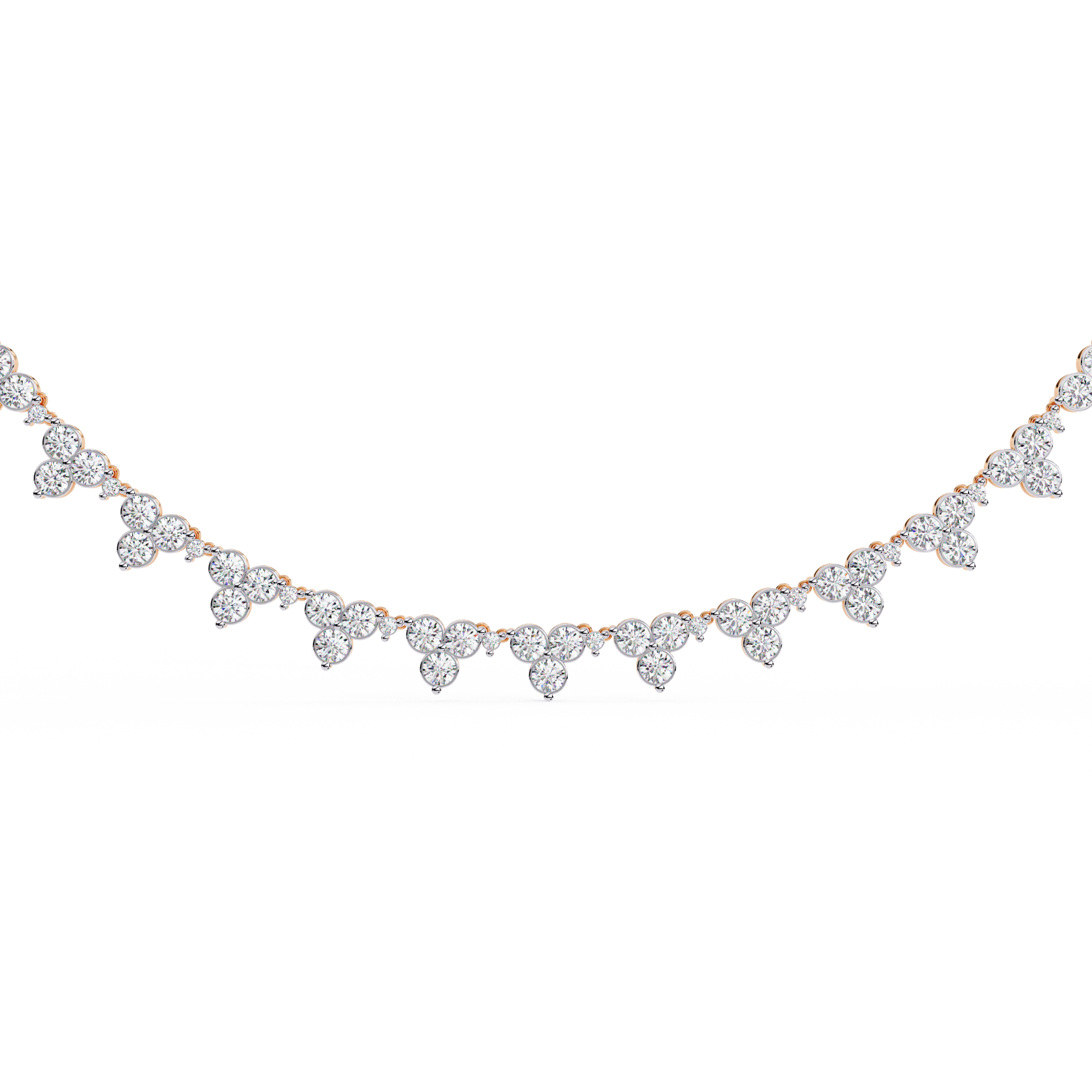 Solitairekart 2.14ct Floral Cluster Natural Diamond Necklace-HI Color, VS-SI Clarity