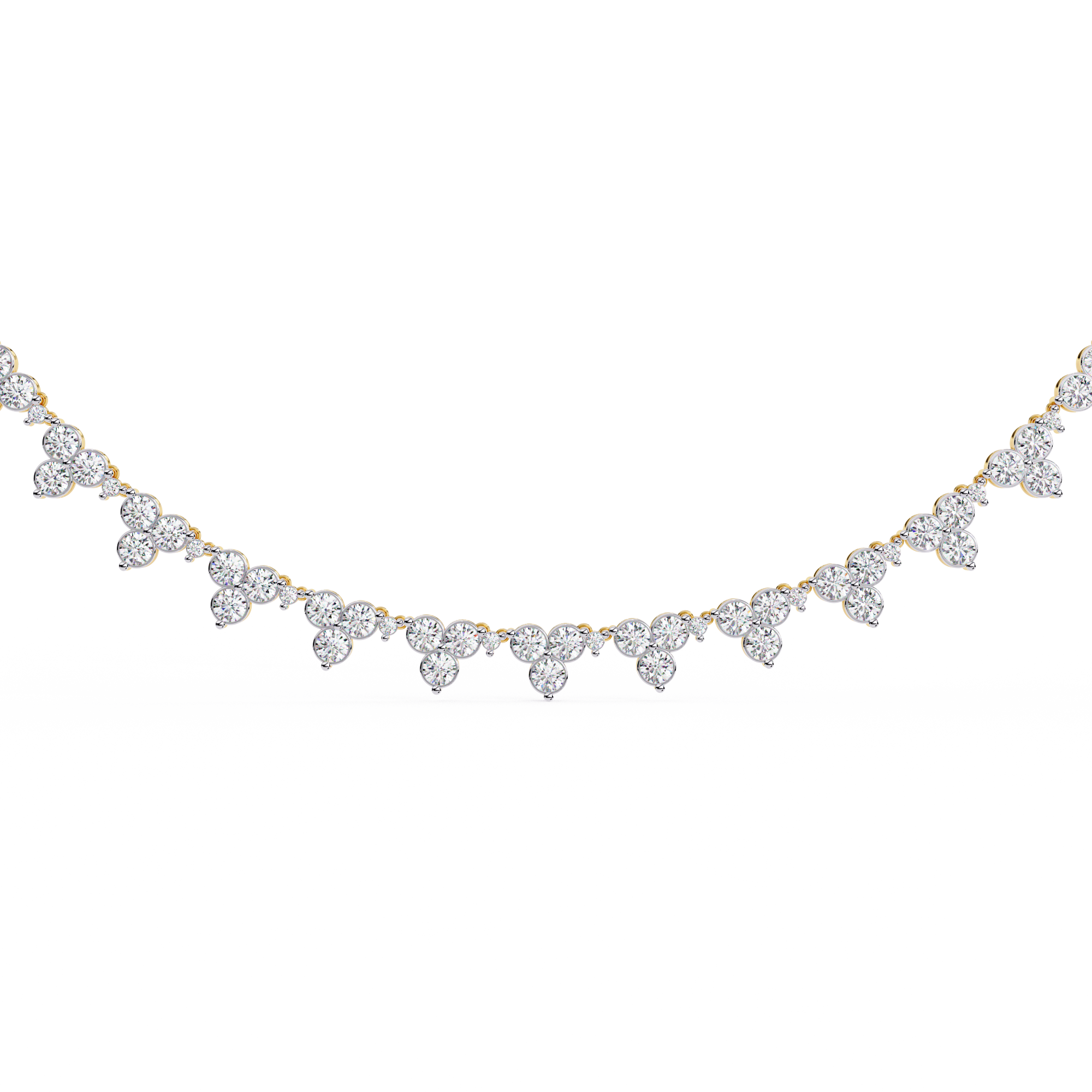 Solitairekart 2.14ct Floral Cluster Natural Diamond Necklace-HI Color, VS-SI Clarity