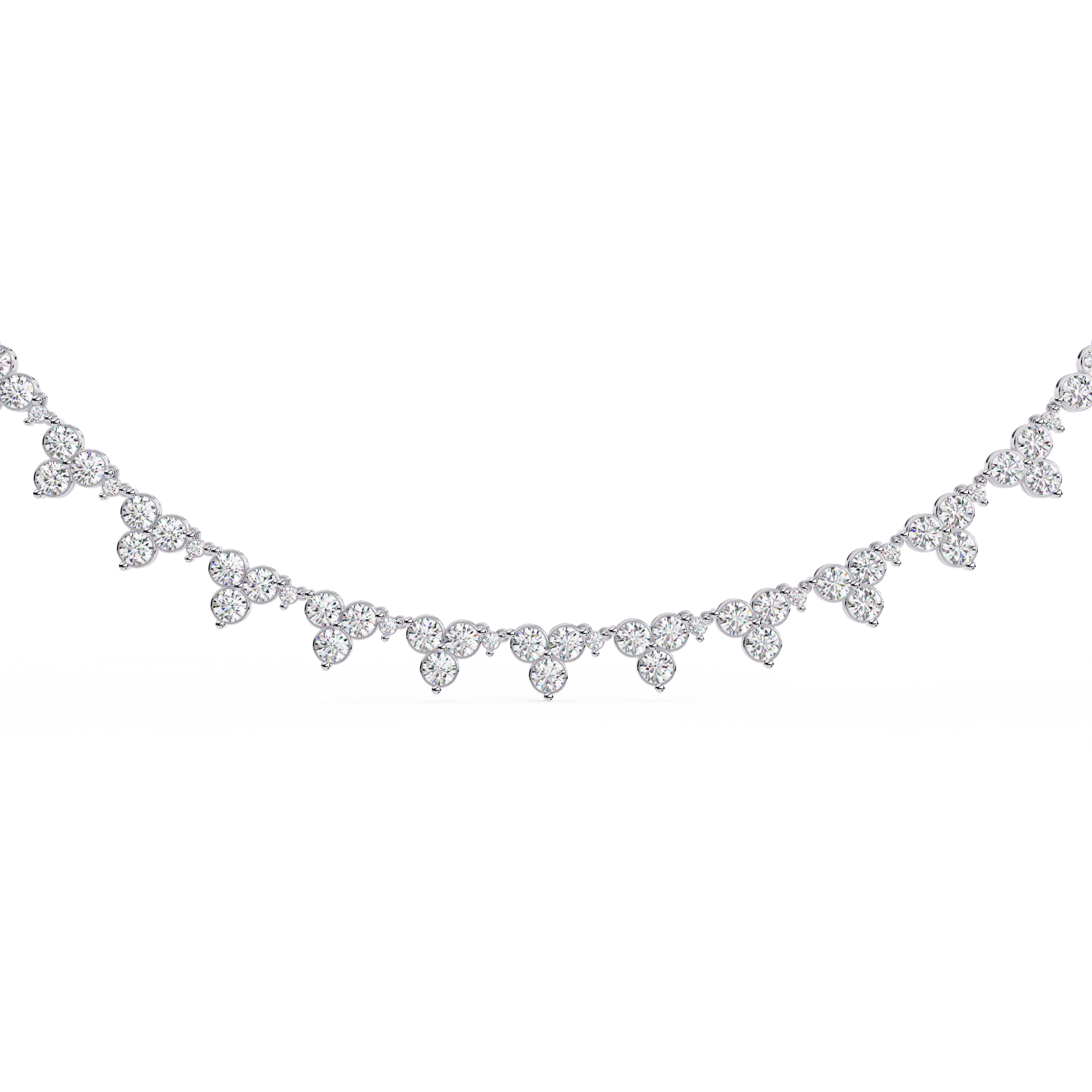 Solitairekart 2.14ct Floral Cluster Natural Diamond Necklace-HI Color, VS-SI Clarity