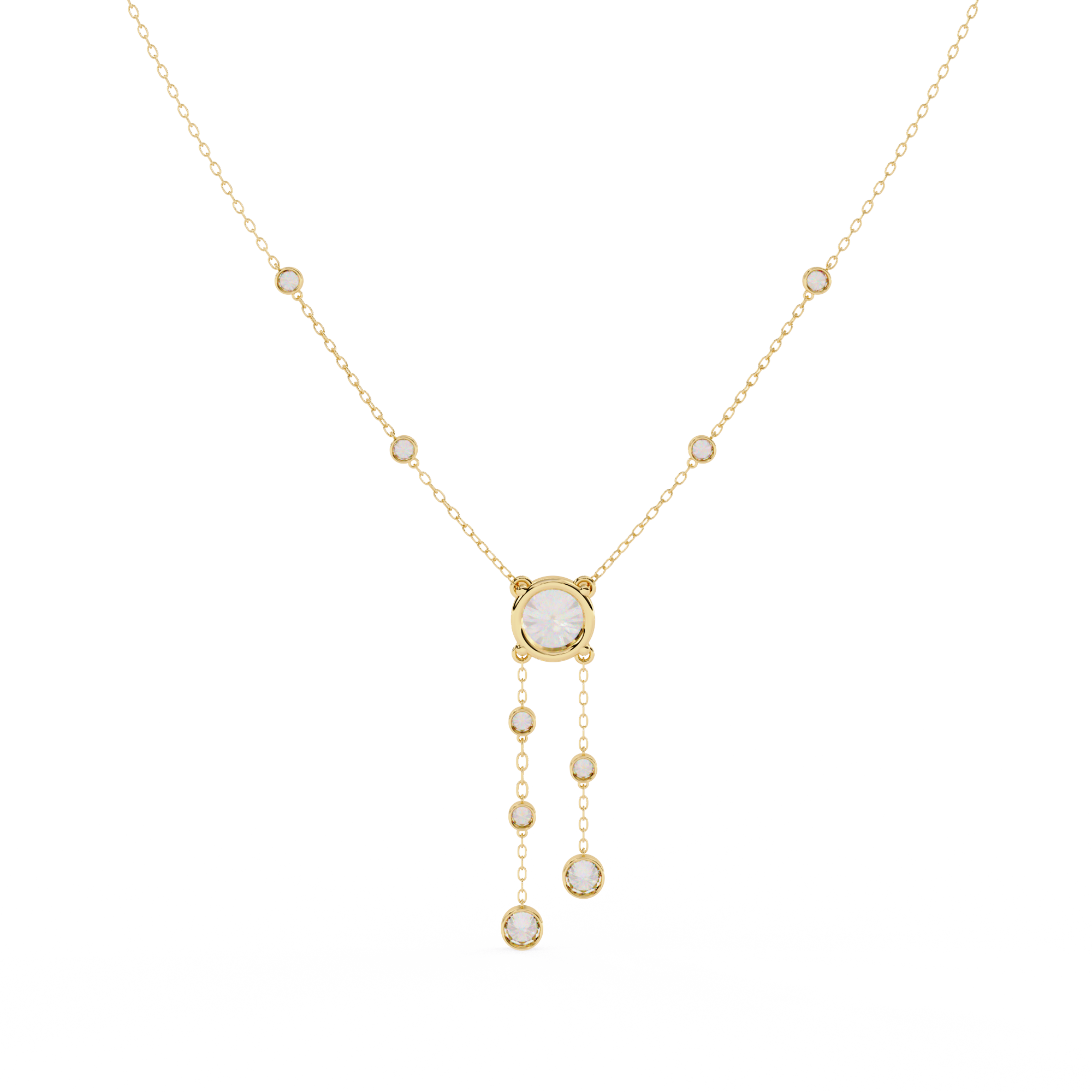 Solitairekart 0.66ct Cascading Lab Grown Diamond Solitaire Necklace