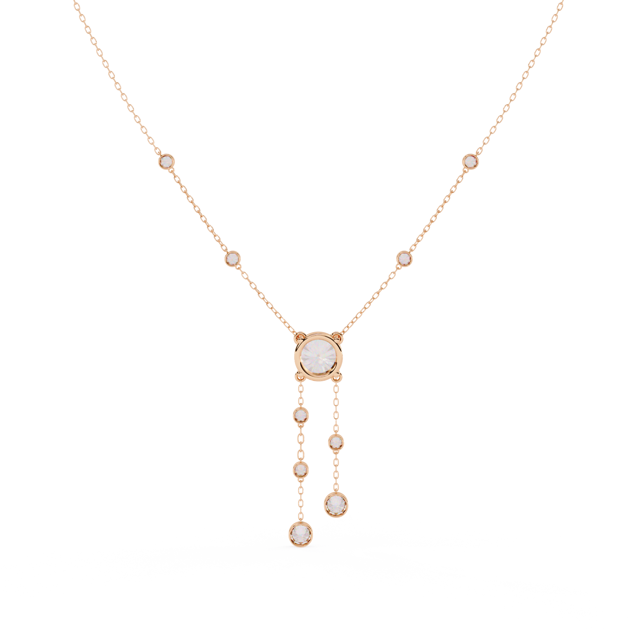 Solitairekart 0.66ct Cascading Lab Grown Diamond Solitaire Necklace