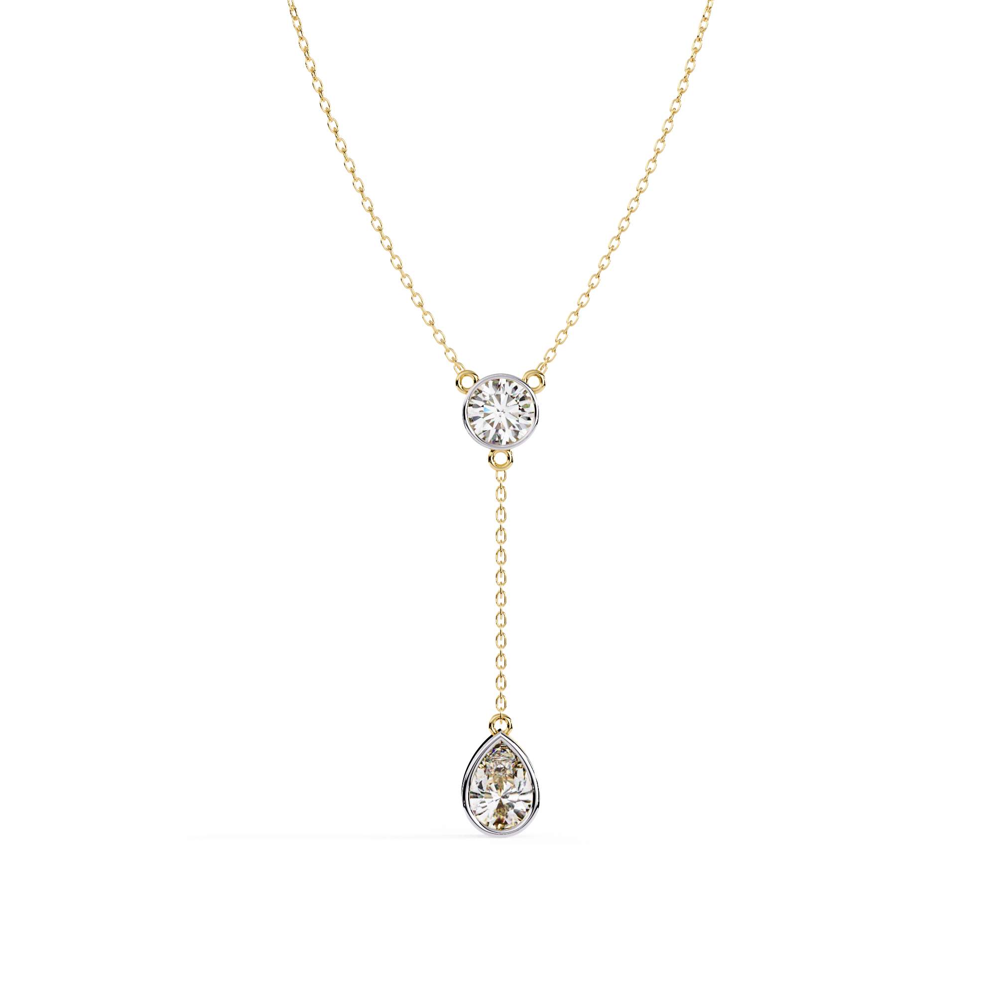 Solitairekart 1.13ct Natural Diamond Teardrop Y-Necklace-H Color, VS1 Clarity