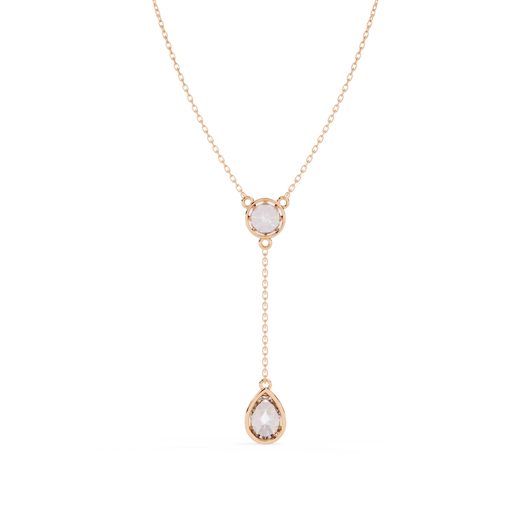Solitairekart 1.13ct Natural Diamond Teardrop Y-Necklace-H Color, VS1 Clarity