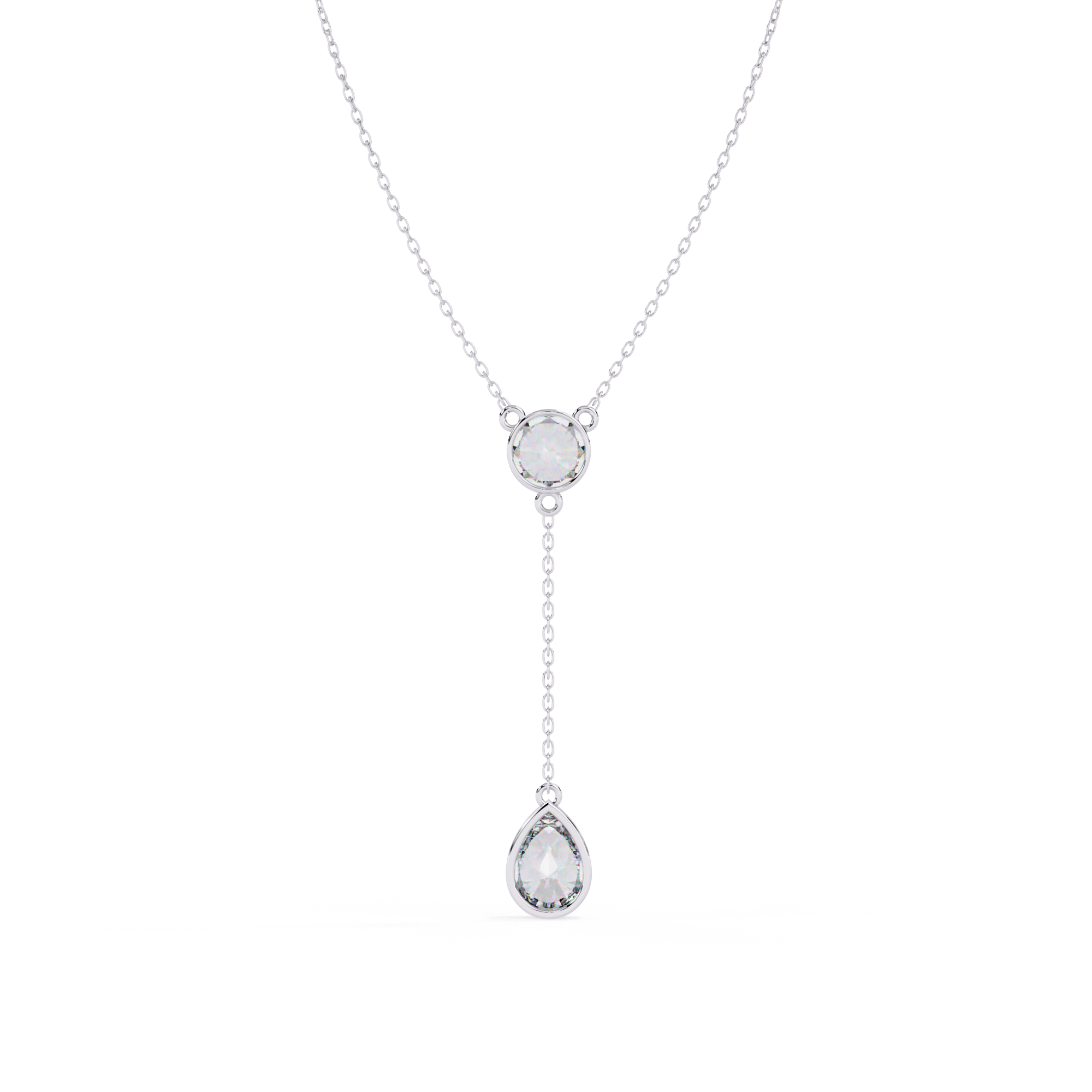 Solitairekart 1.13ct Natural Diamond Teardrop Y-Necklace-H Color, VS1 Clarity
