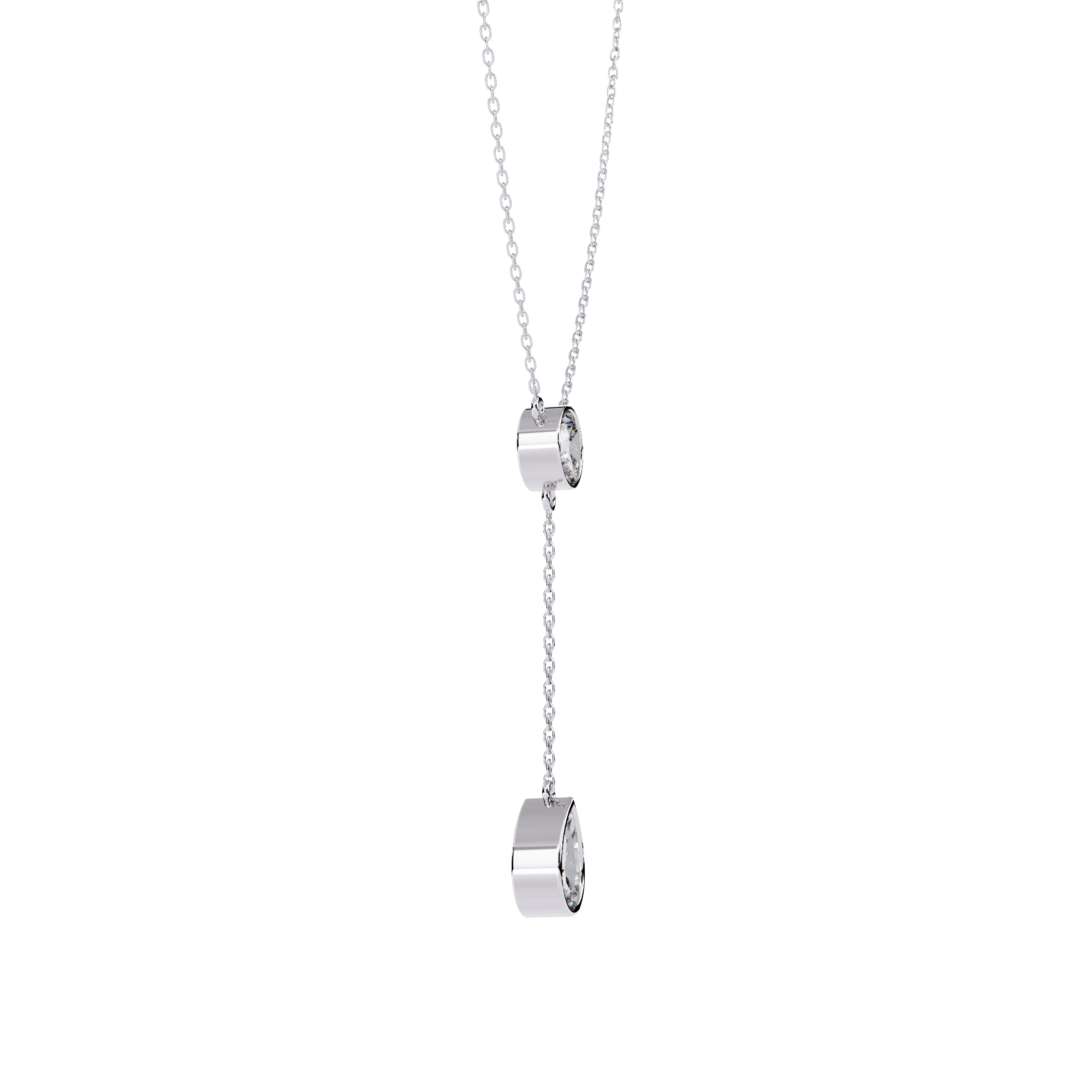 Solitairekart 1.13ct Natural Diamond Teardrop Y-Necklace-H Color, VS1 Clarity