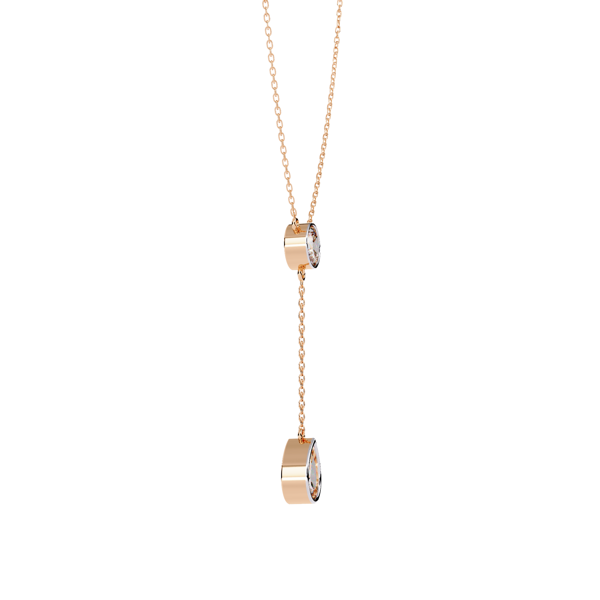Solitairekart 1.13ct Natural Diamond Teardrop Y-Necklace-H Color, VS1 Clarity