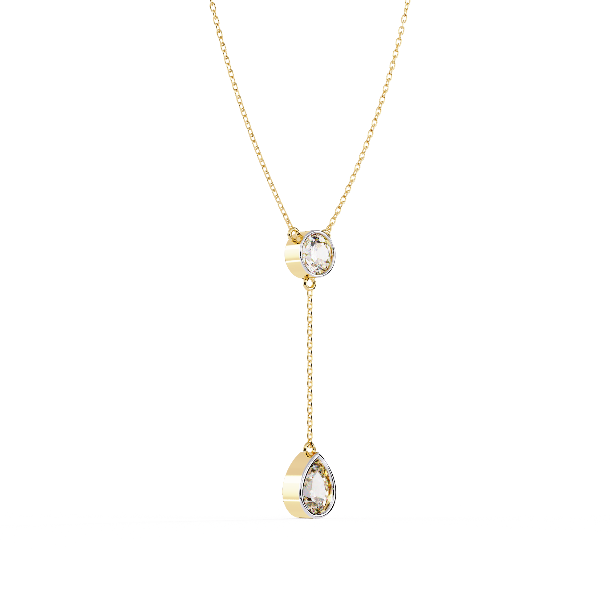 Solitairekart 1.13ct Natural Diamond Teardrop Y-Necklace-H Color, VS1 Clarity