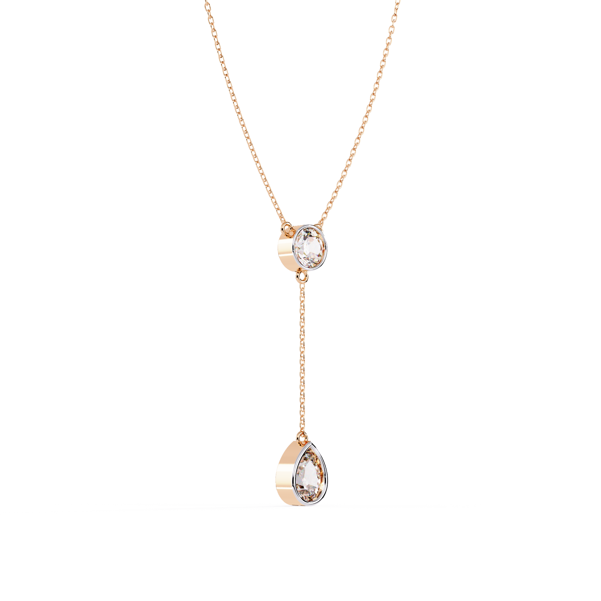 Solitairekart 1.13ct Natural Diamond Teardrop Y-Necklace-H Color, VS1 Clarity