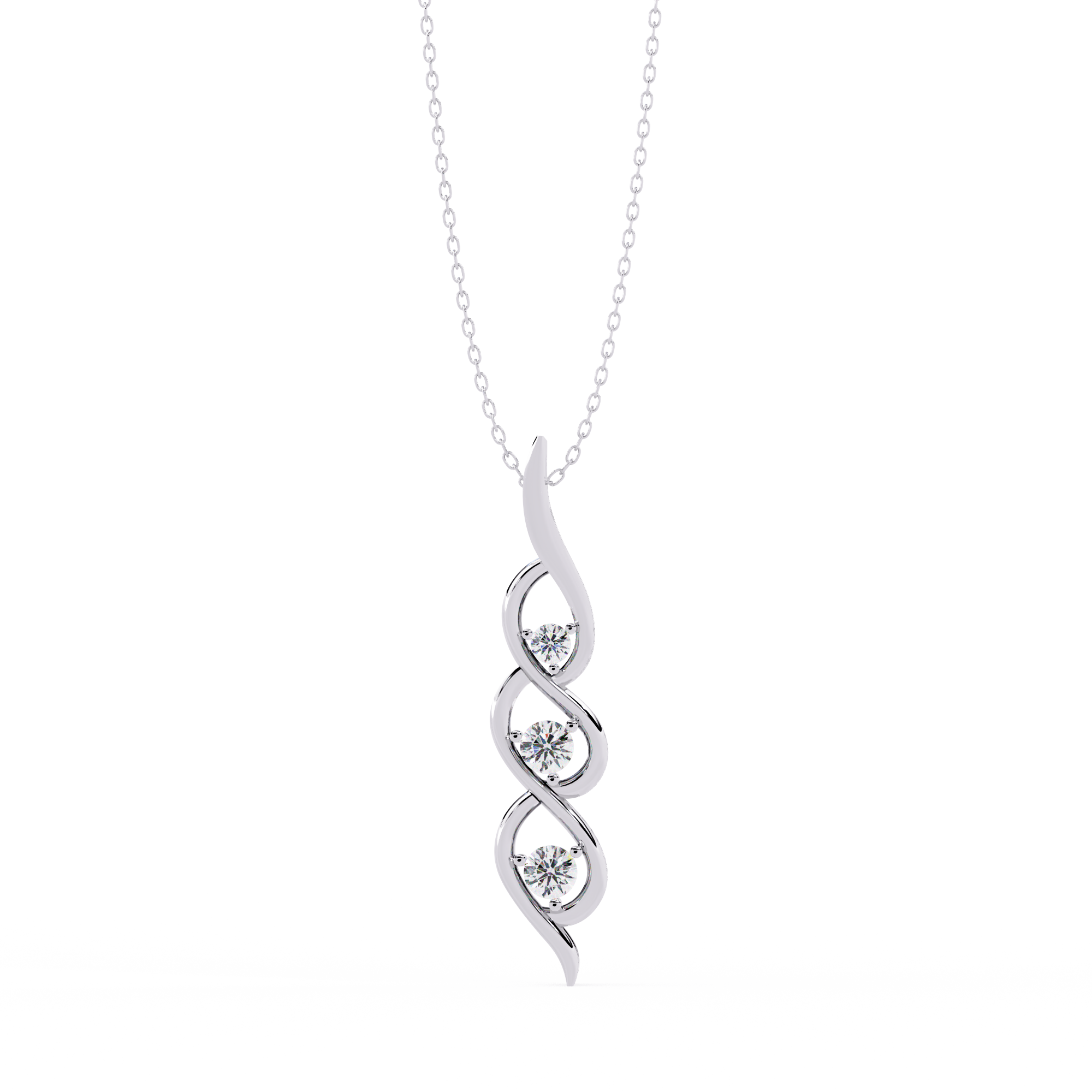Solitairekart 0.20ct Natural Diamond Trinity Twist Pendant-HI Color, VS-SI Clarity