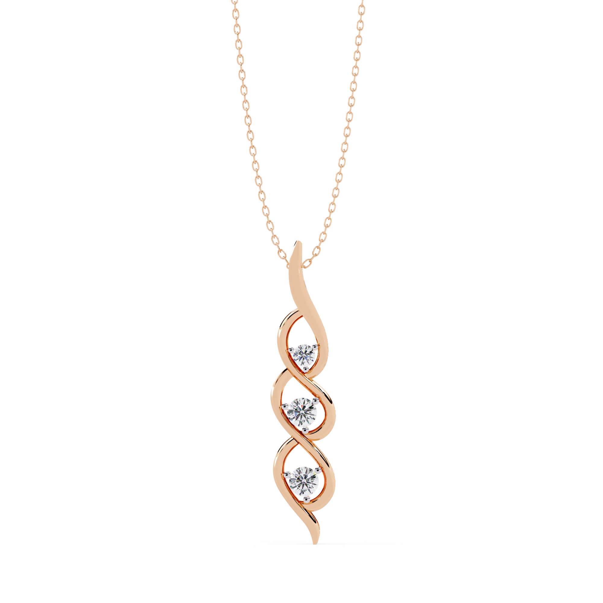 Solitairekart 0.20ct Lab Grown Diamond Trinity Twist Pendant
