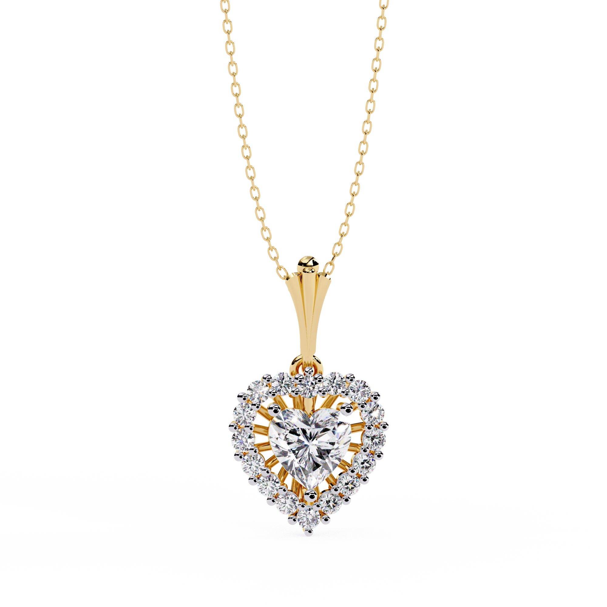 Solitairekart 0.92ct Natural Diamond Heart Cluster Pendant-H Color, VS1 Clarity
