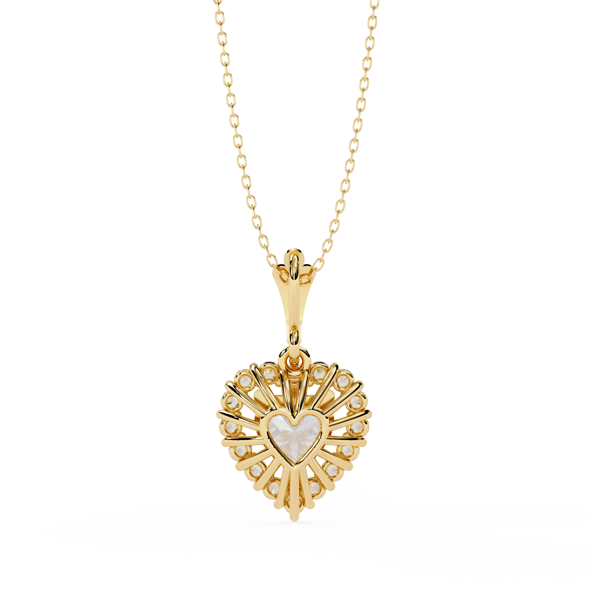Solitairekart 0.92ct Lab Grown Diamond Heart Cluster Pendant