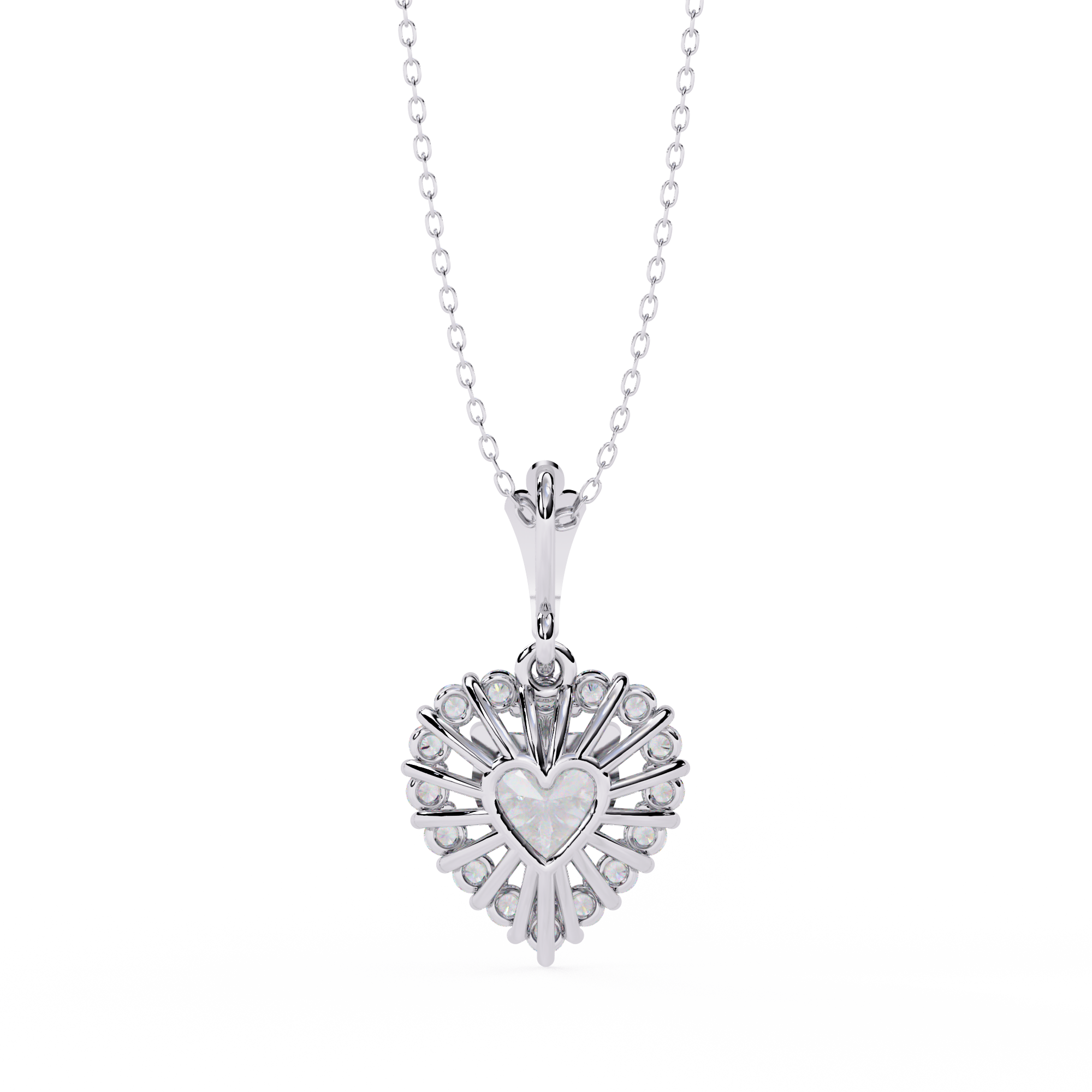Solitairekart 0.92ct Lab Grown Diamond Heart Cluster Pendant