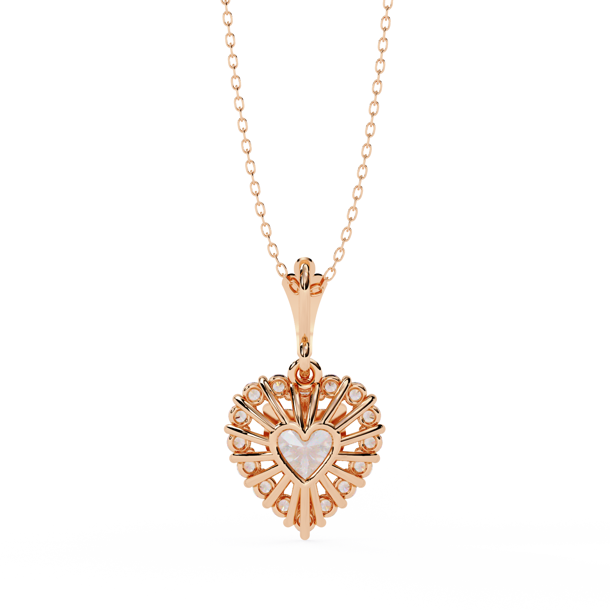 Solitairekart 0.92ct Lab Grown Diamond Heart Cluster Pendant