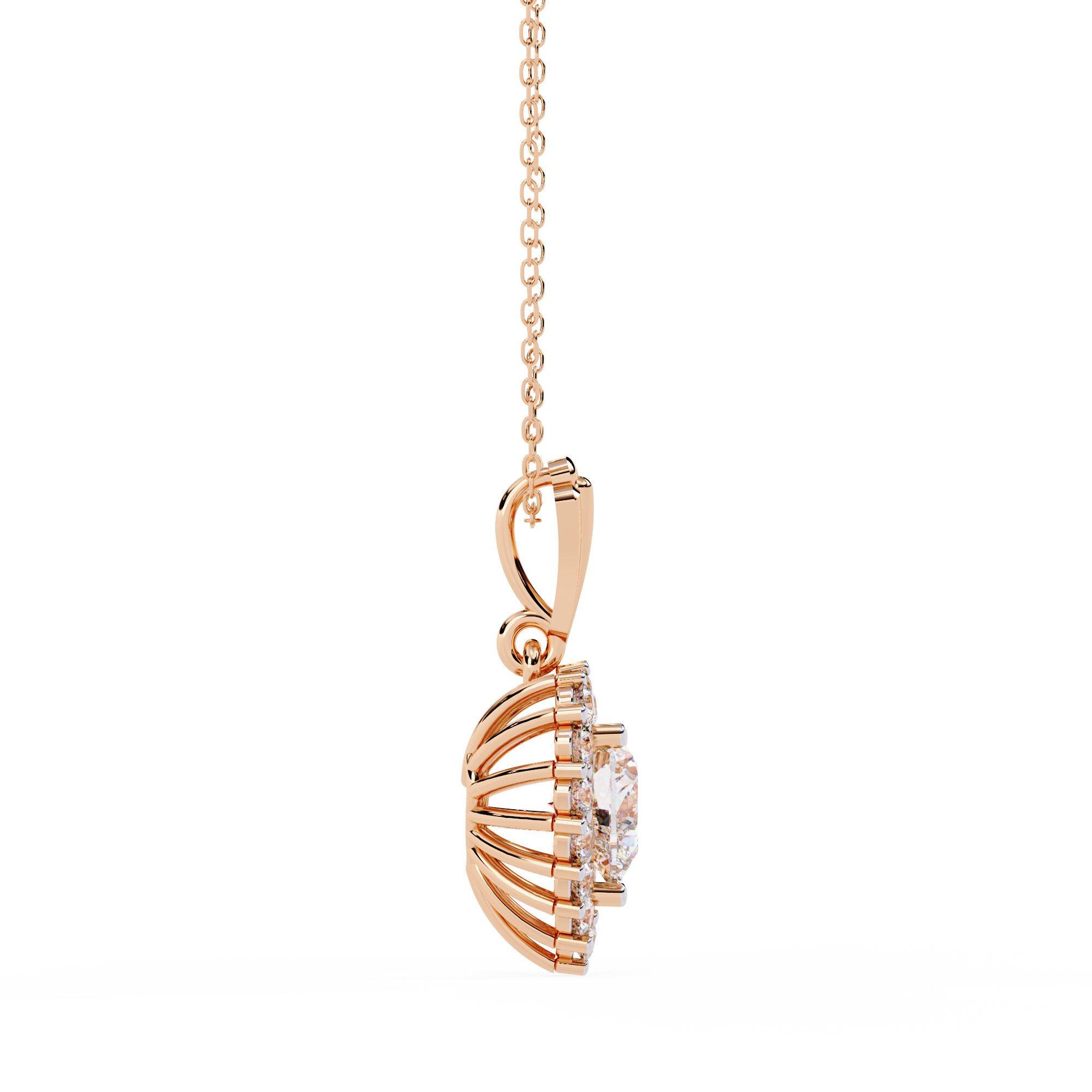 Solitairekart 0.92ct Lab Grown Diamond Heart Cluster Pendant