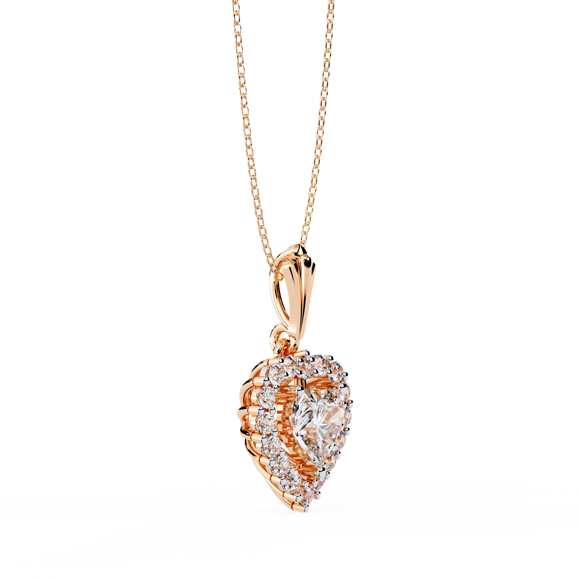 Solitairekart 0.92ct Lab Grown Diamond Heart Cluster Pendant