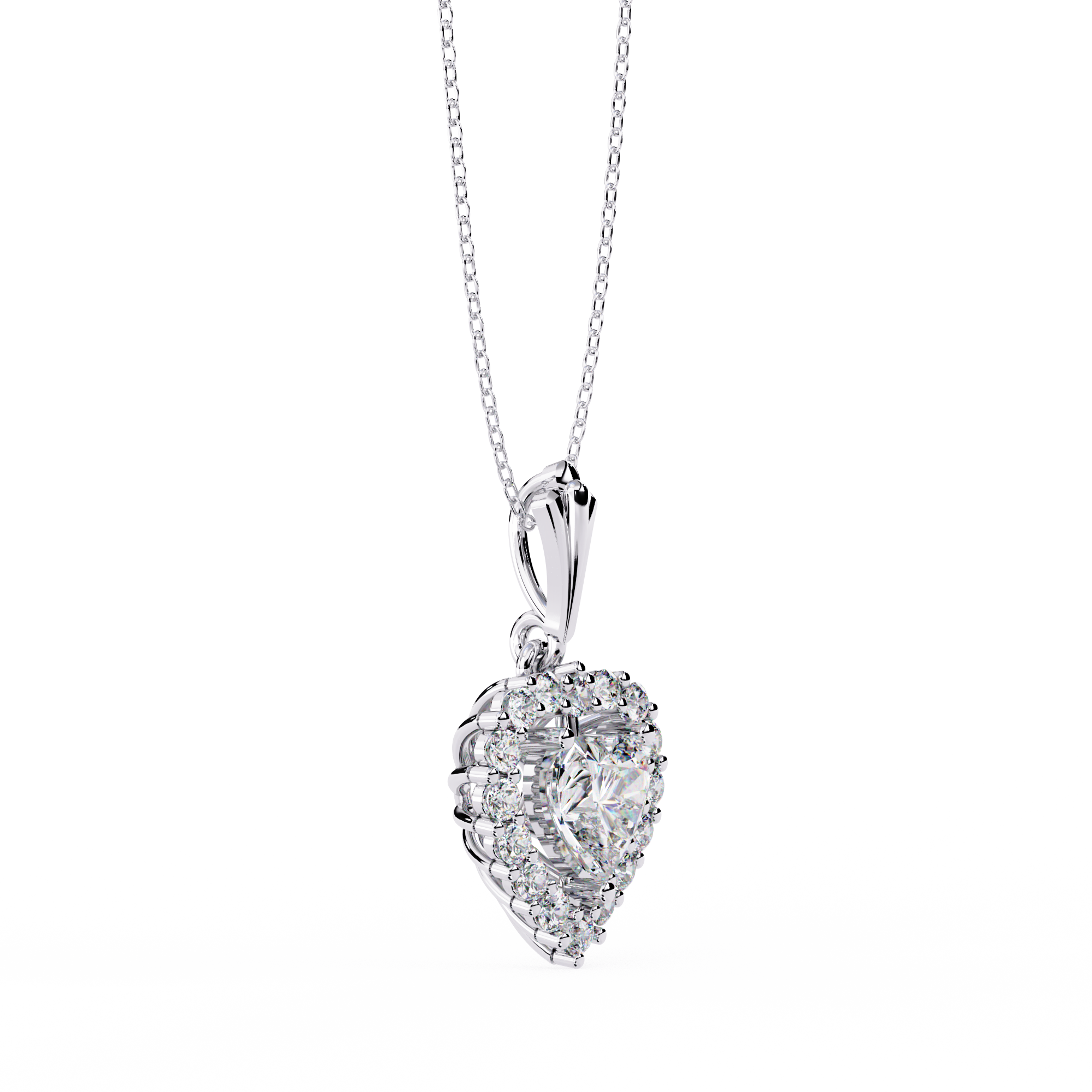 Solitairekart 0.92ct Natural Diamond Heart Cluster Pendant-H Color, VS1 Clarity