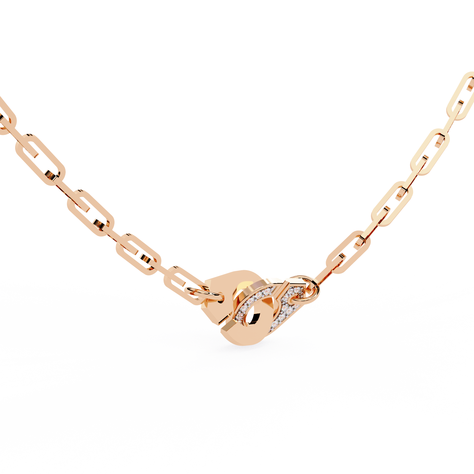 Solitairekart 0.18ct Handcuff Chic Natural Diamond Necklace-HI Color, VS-SI Clarity