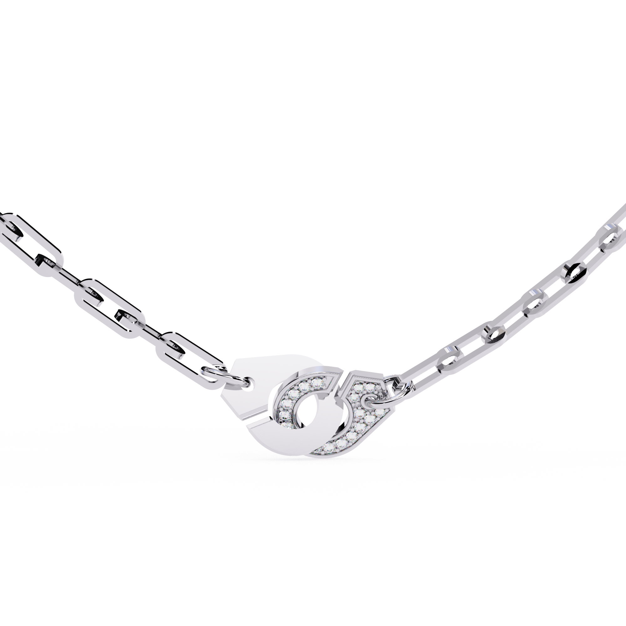 Solitairekart 0.18ct Handcuff Chic Lab Grown Diamond Necklace