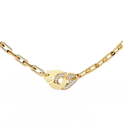 Solitairekart 0.18ct Handcuff Chic Natural Diamond Necklace-EF Color, VS Clarity