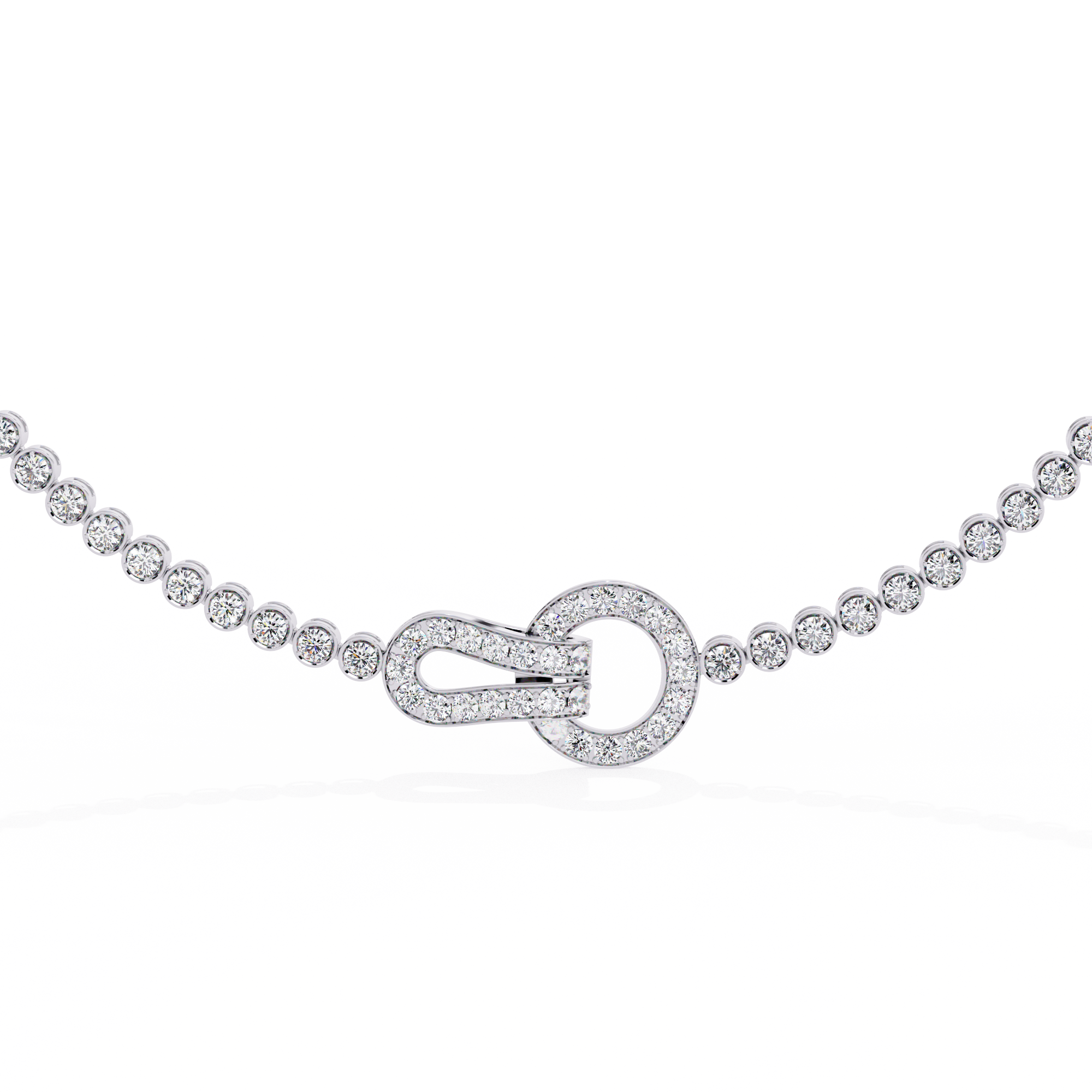 Solitairekart 6.42ct Hook And Eye Clasp Lab Grown Diamond Tennis Necklace