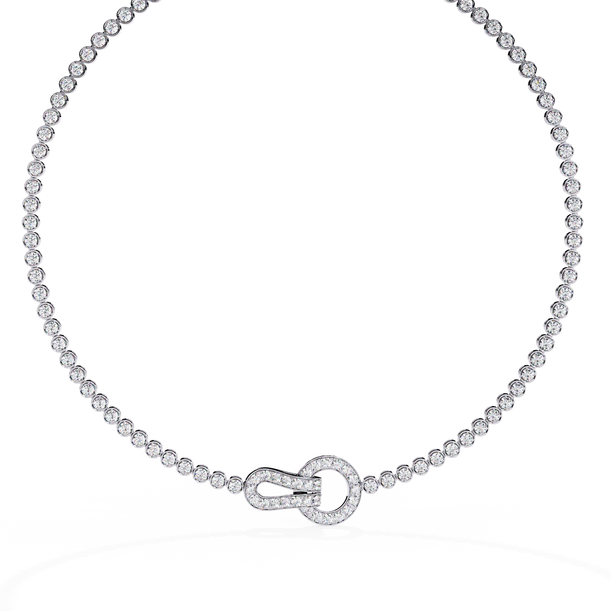 Solitairekart 6.42ct Hook And Eye Clasp Lab Grown Diamond Tennis Necklace