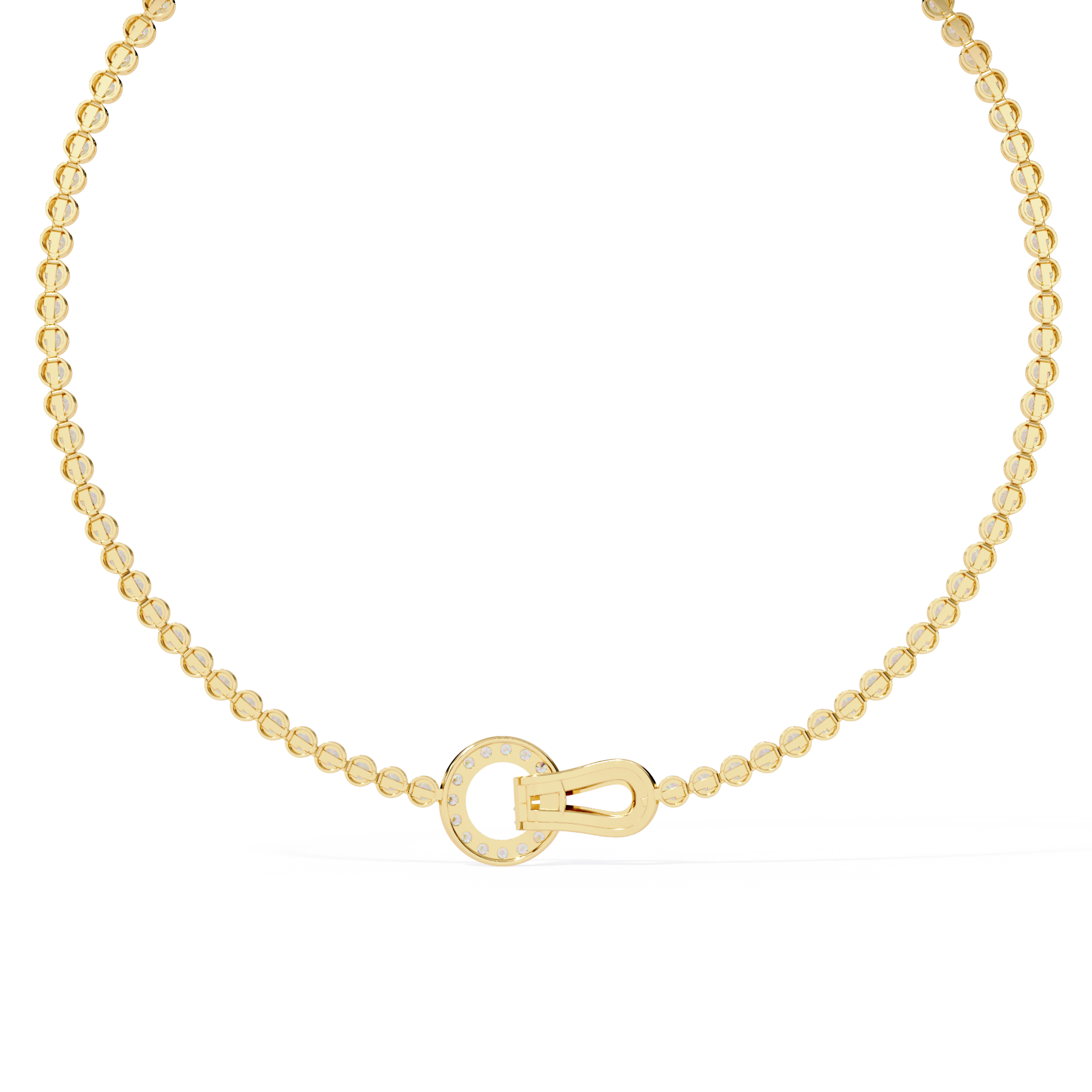 Solitairekart 6.42ct Hook And Eye Clasp Natural Diamond Tennis Necklace-HI Color, VS-SI Clarity