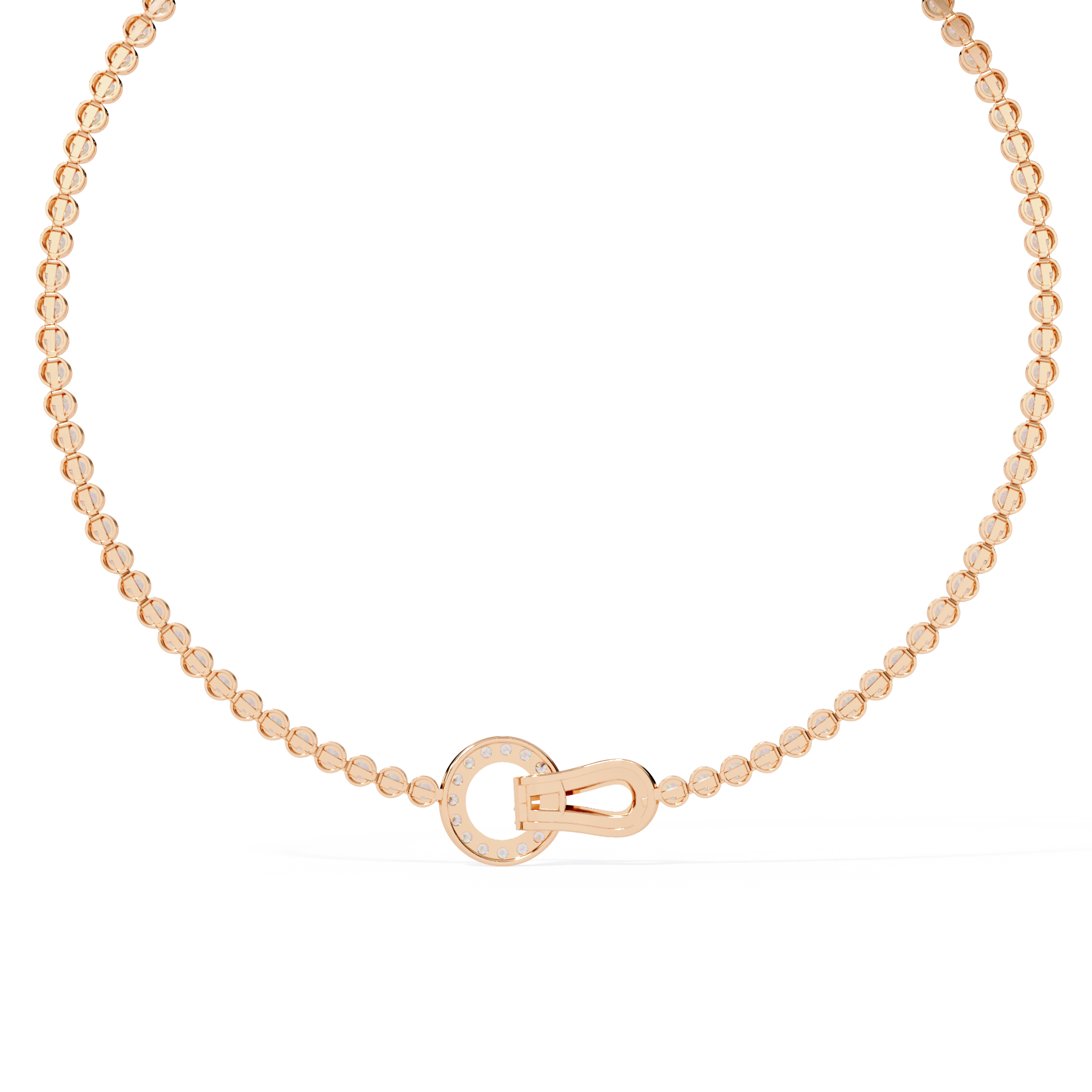 Solitairekart 6.42ct Hook And Eye Clasp Lab Grown Diamond Tennis Necklace