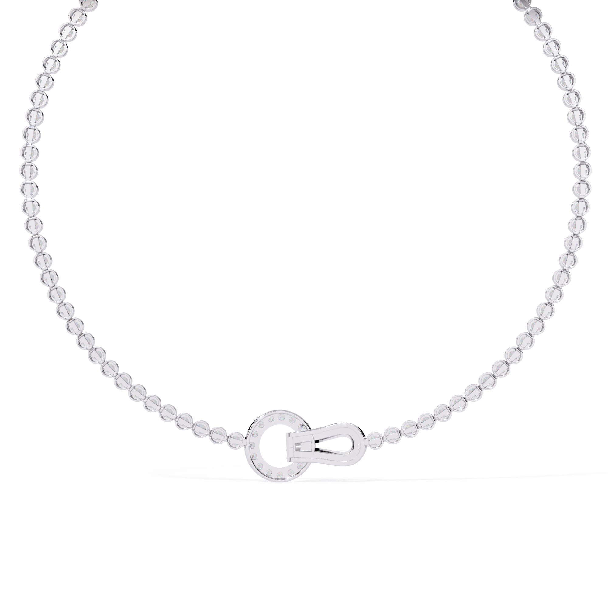 Solitairekart 6.42ct Hook And Eye Clasp Natural Diamond Tennis Necklace-HI Color, VS-SI Clarity