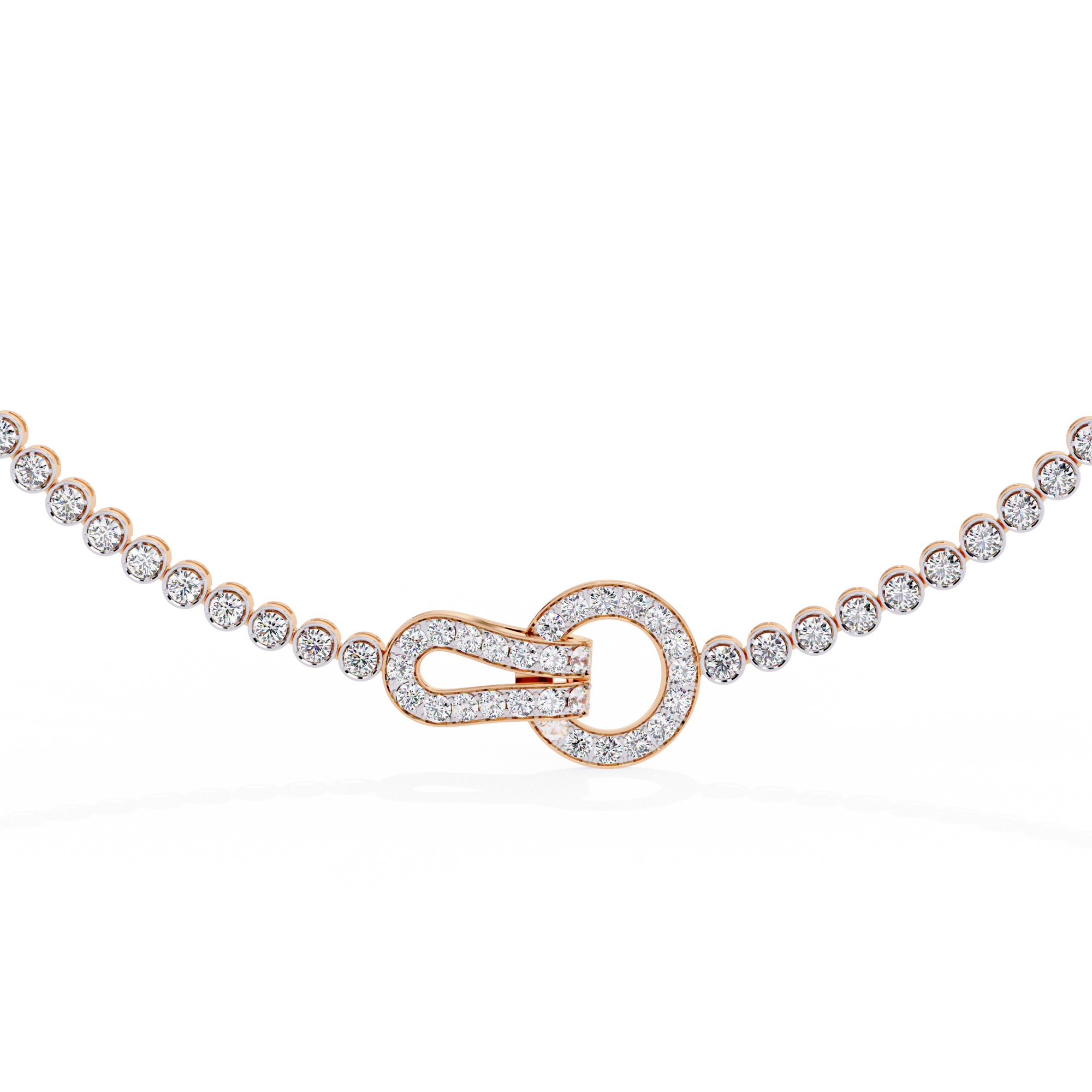 Solitairekart 6.42ct Hook And Eye Clasp Lab Grown Diamond Tennis Necklace