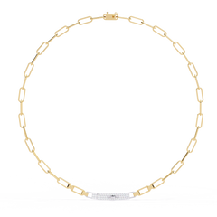 Solitairekart 0.43ct Linear Link Natural Diamond Chain Necklace-GH Color, SI Clarity