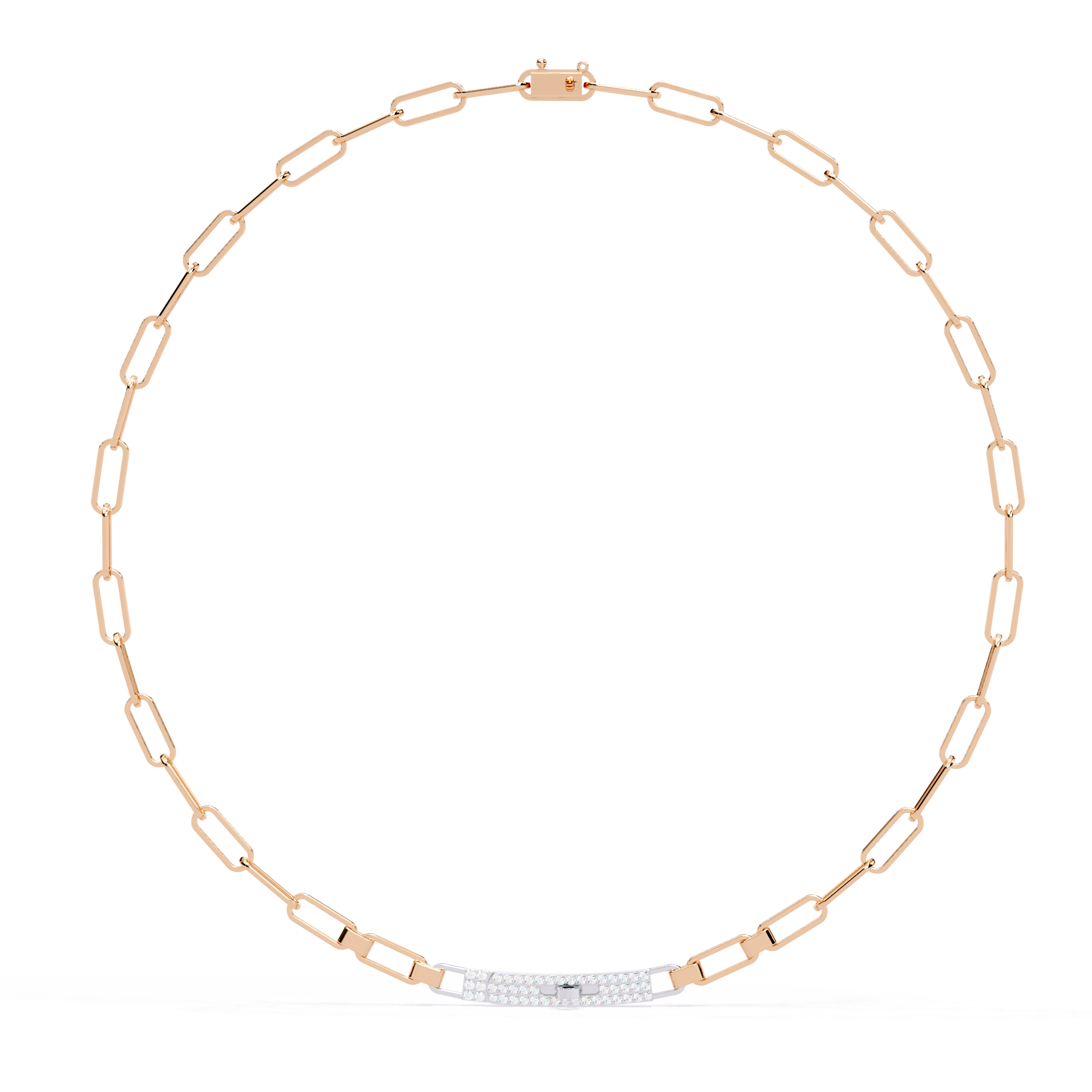 Solitairekart 0.43ct Linear Link Natural Diamond Chain Necklace-HI Color, VS-SI Clarity