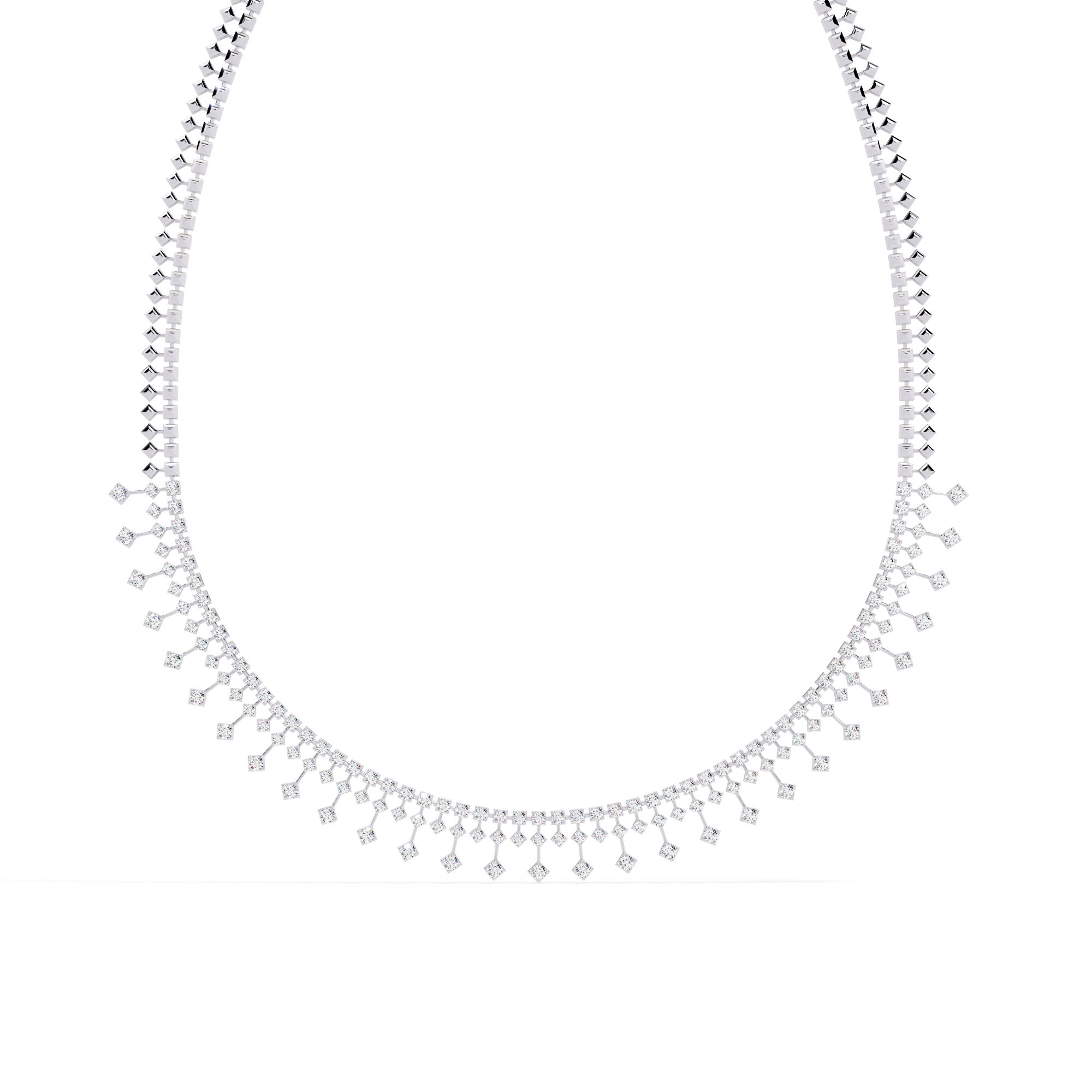 Solitairekart 4.51ct Graduated Natural Diamond Drop Necklace-HI Color, VS-SI Clarity